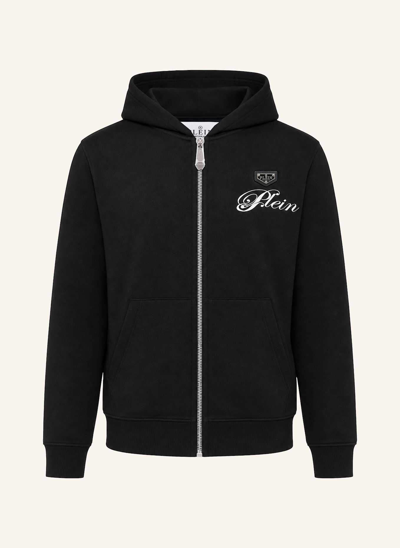 PHILIPP PLEIN Kapuzen-Sweatjacke TEDDY: SCHWARZ