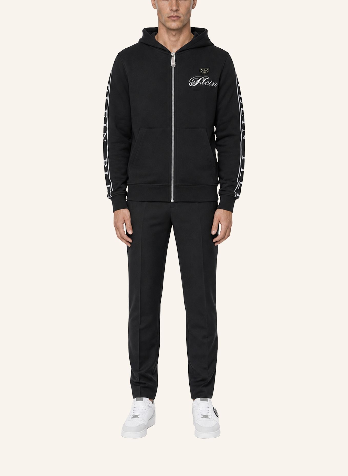 PHILIPP PLEIN Kapuzen-Sweatjacke TEDDY: SCHWARZ
