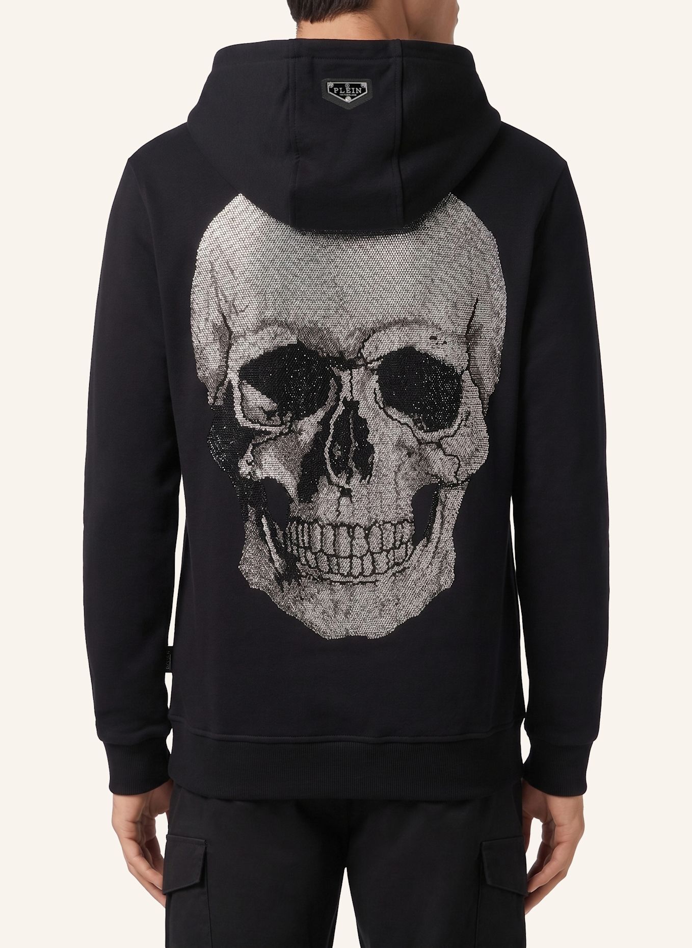 PHILIPP PLEIN Kapuzen-Sweatjacke SKULL: SCHWARZ