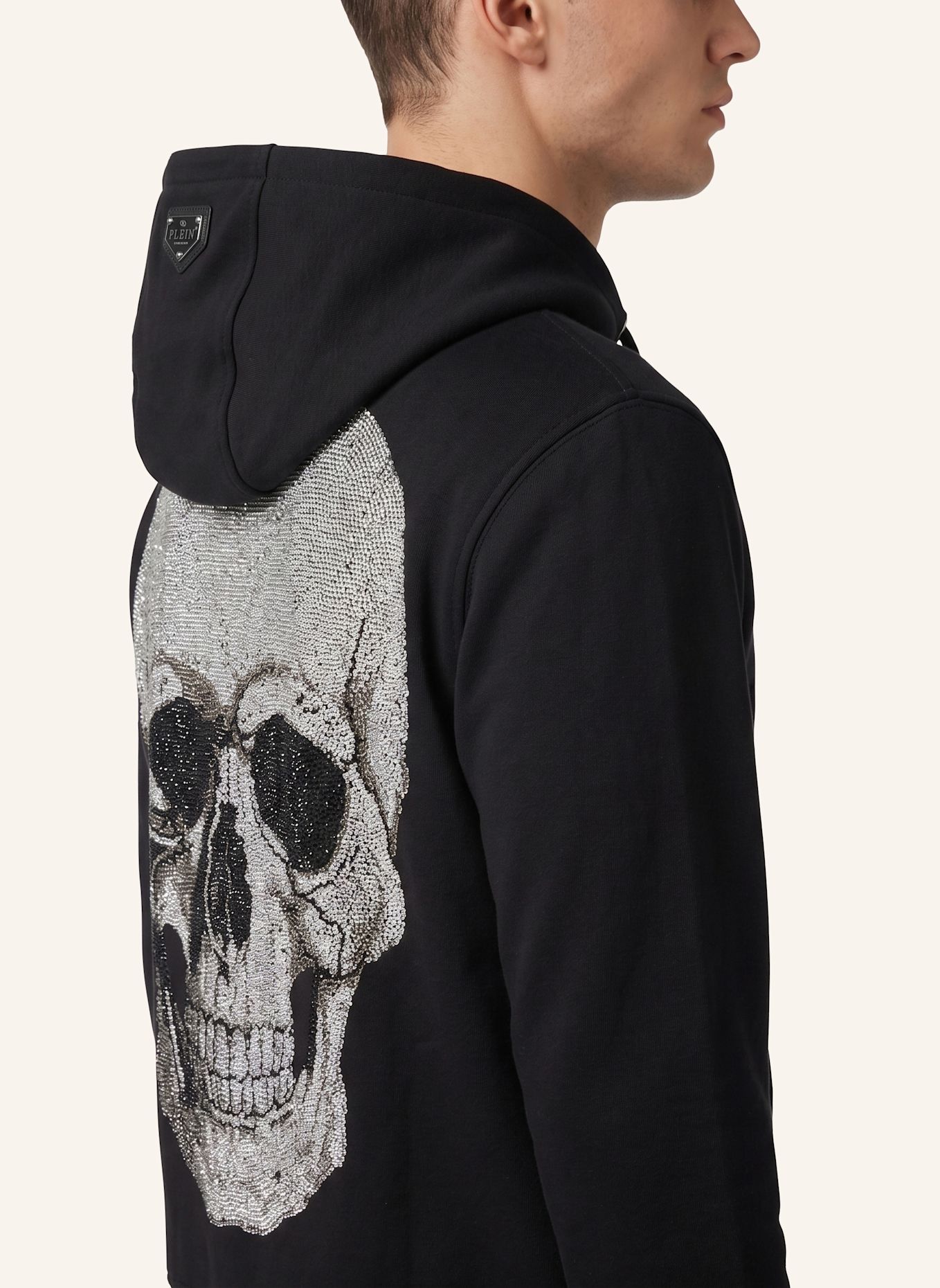 PHILIPP PLEIN Kapuzen-Sweatjacke SKULL: SCHWARZ
