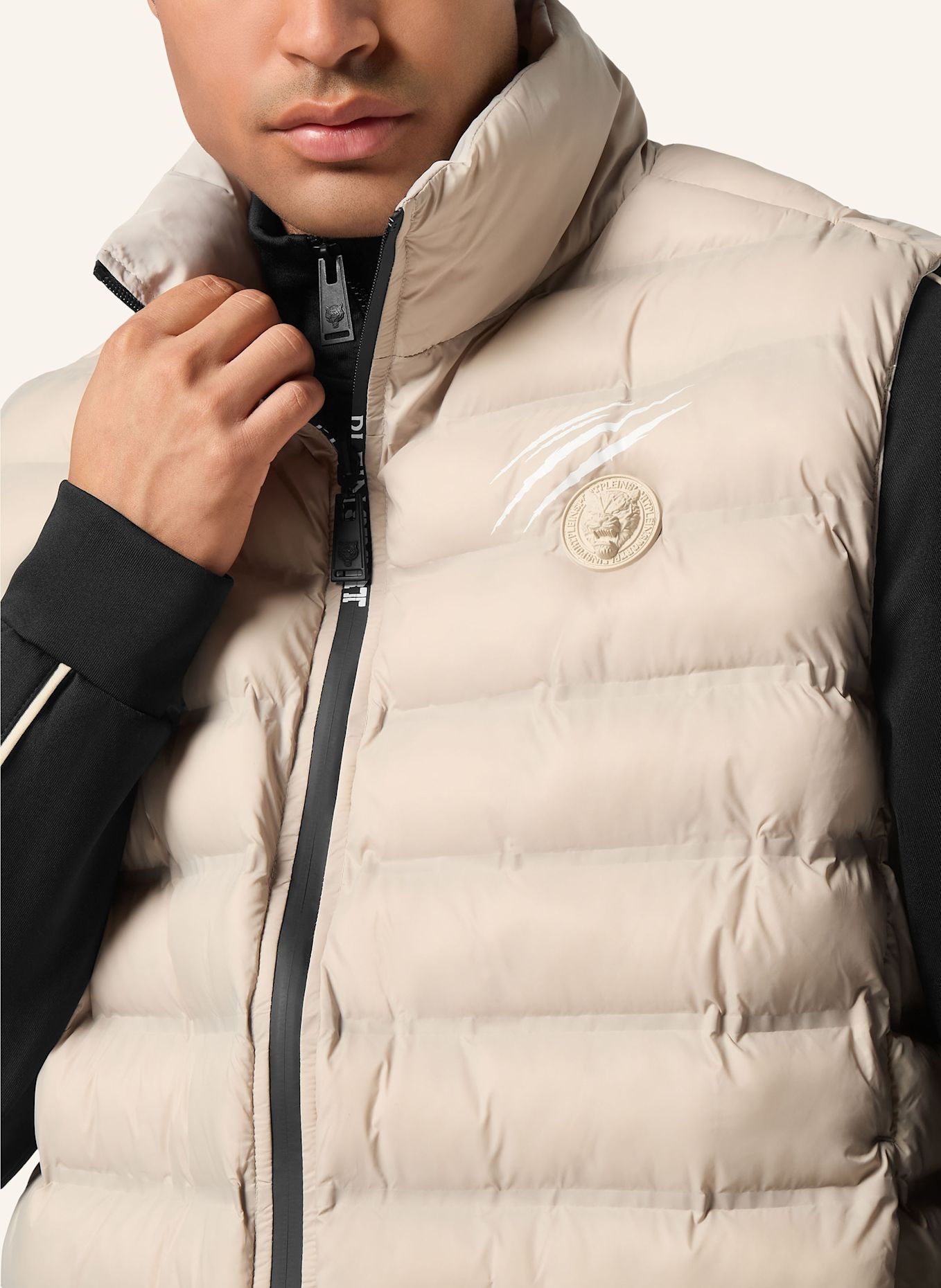PLEIN SPORT Kurze Weste: BEIGE