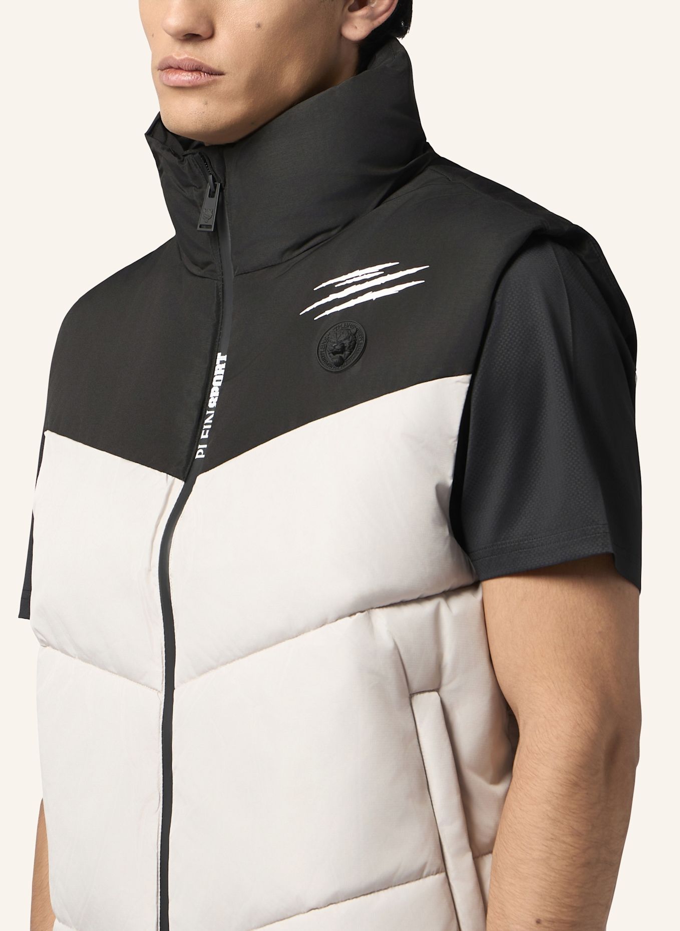 PLEIN SPORT Kurze Weste: BEIGE