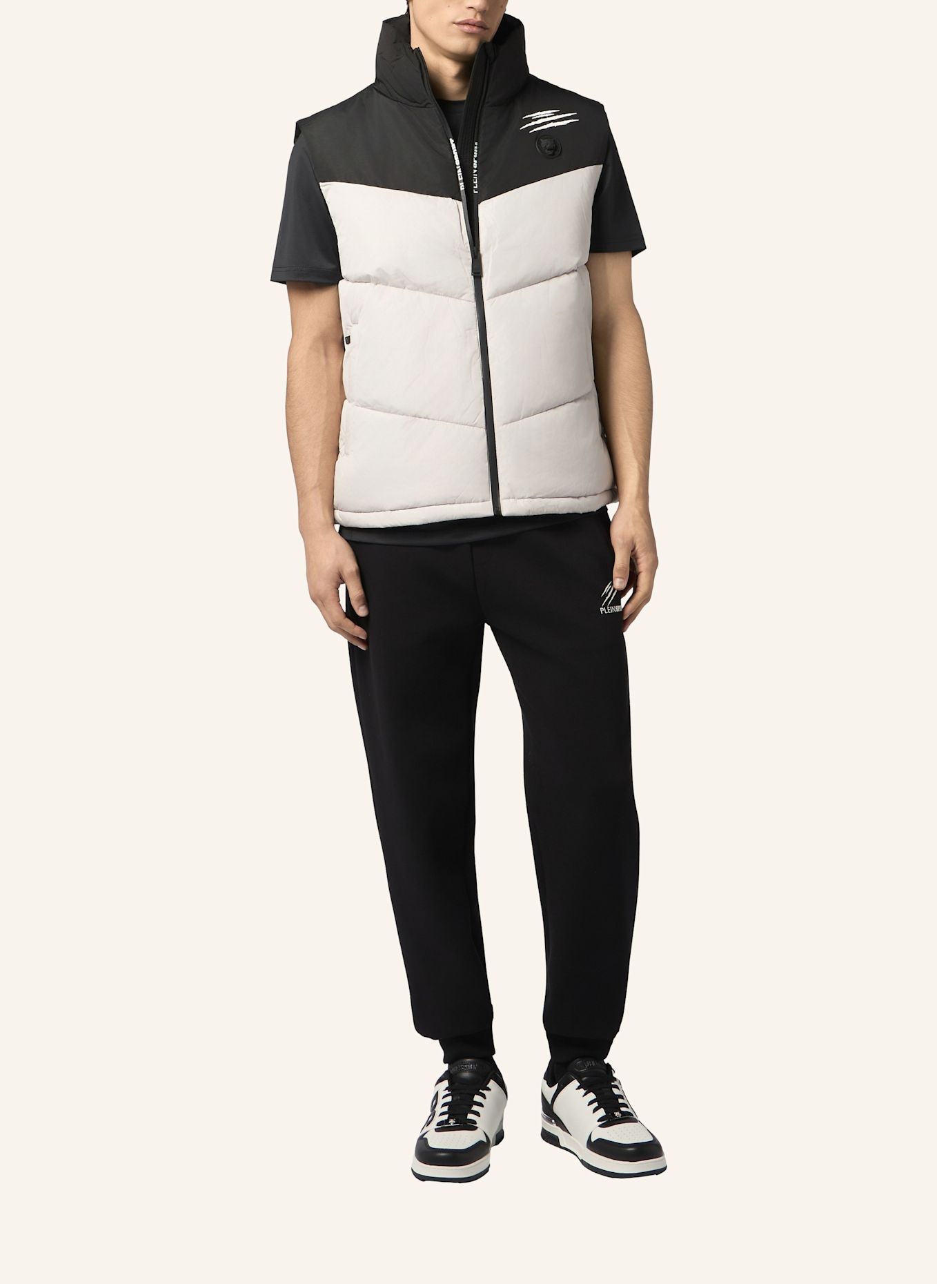 PLEIN SPORT Kurze Weste: BEIGE