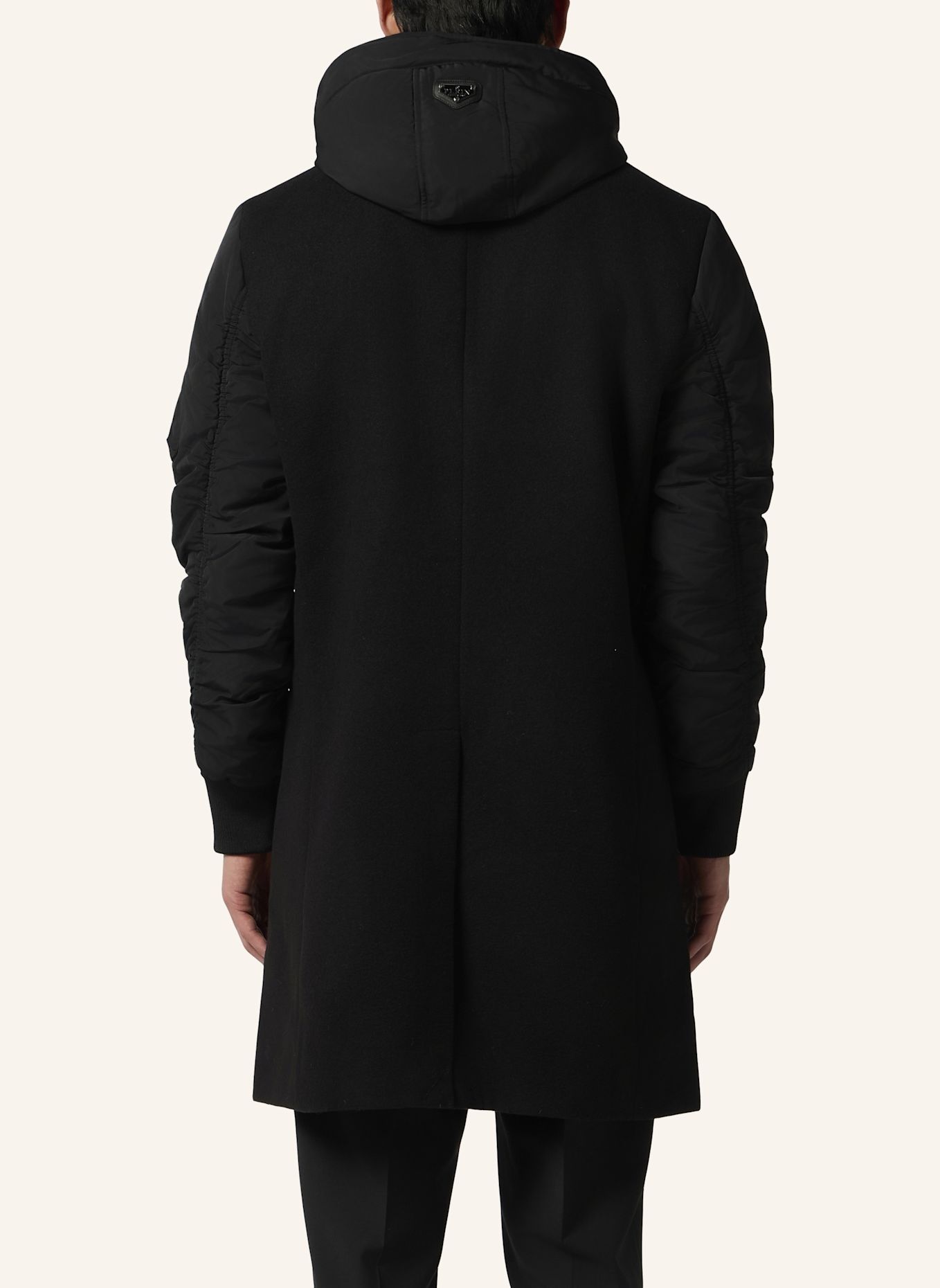 PHILIPP PLEIN Langer Mantel: SCHWARZ