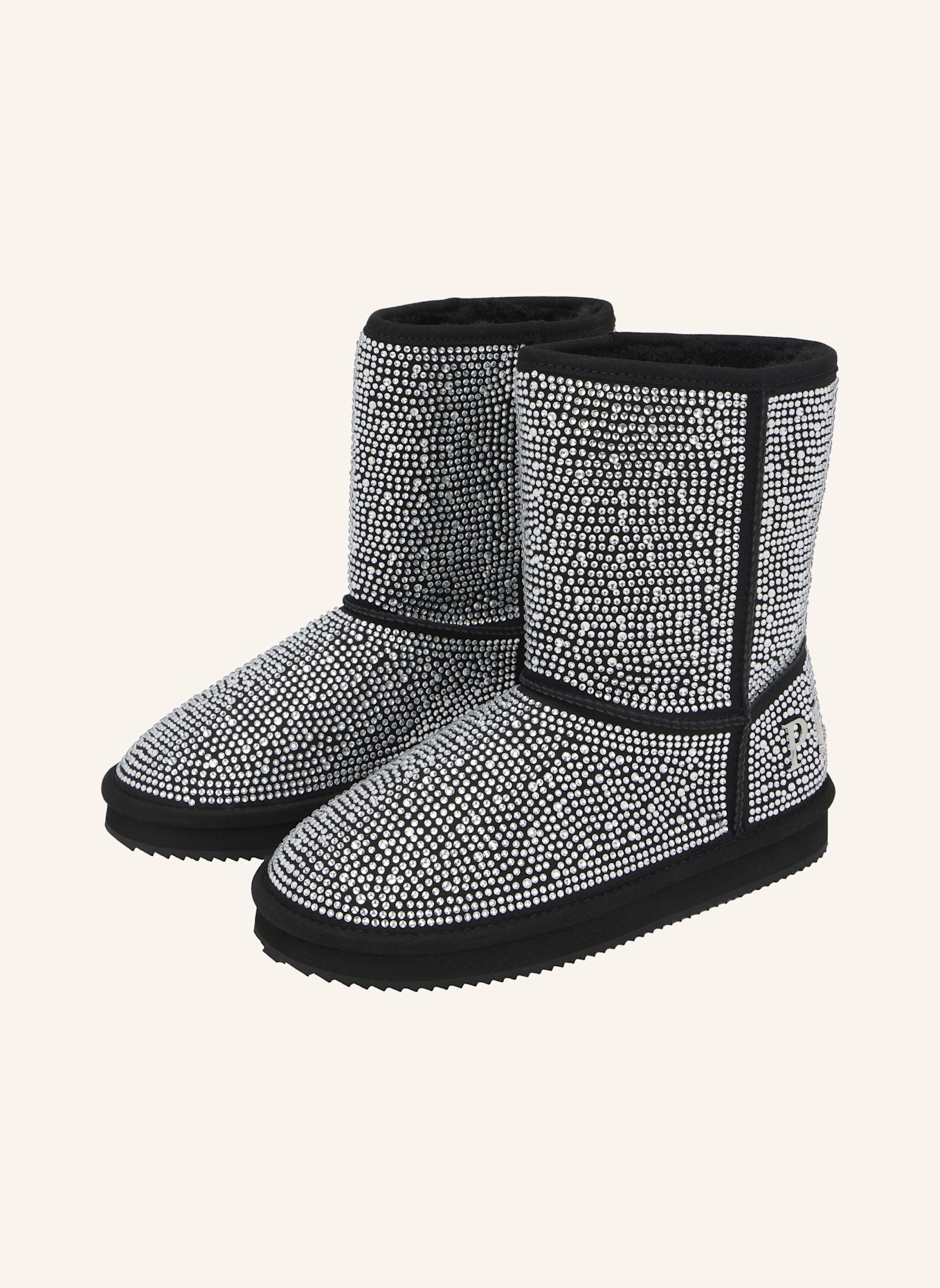PHILIPP PLEIN Flache Stiefel mit mittelhohem Schaft: SILBER