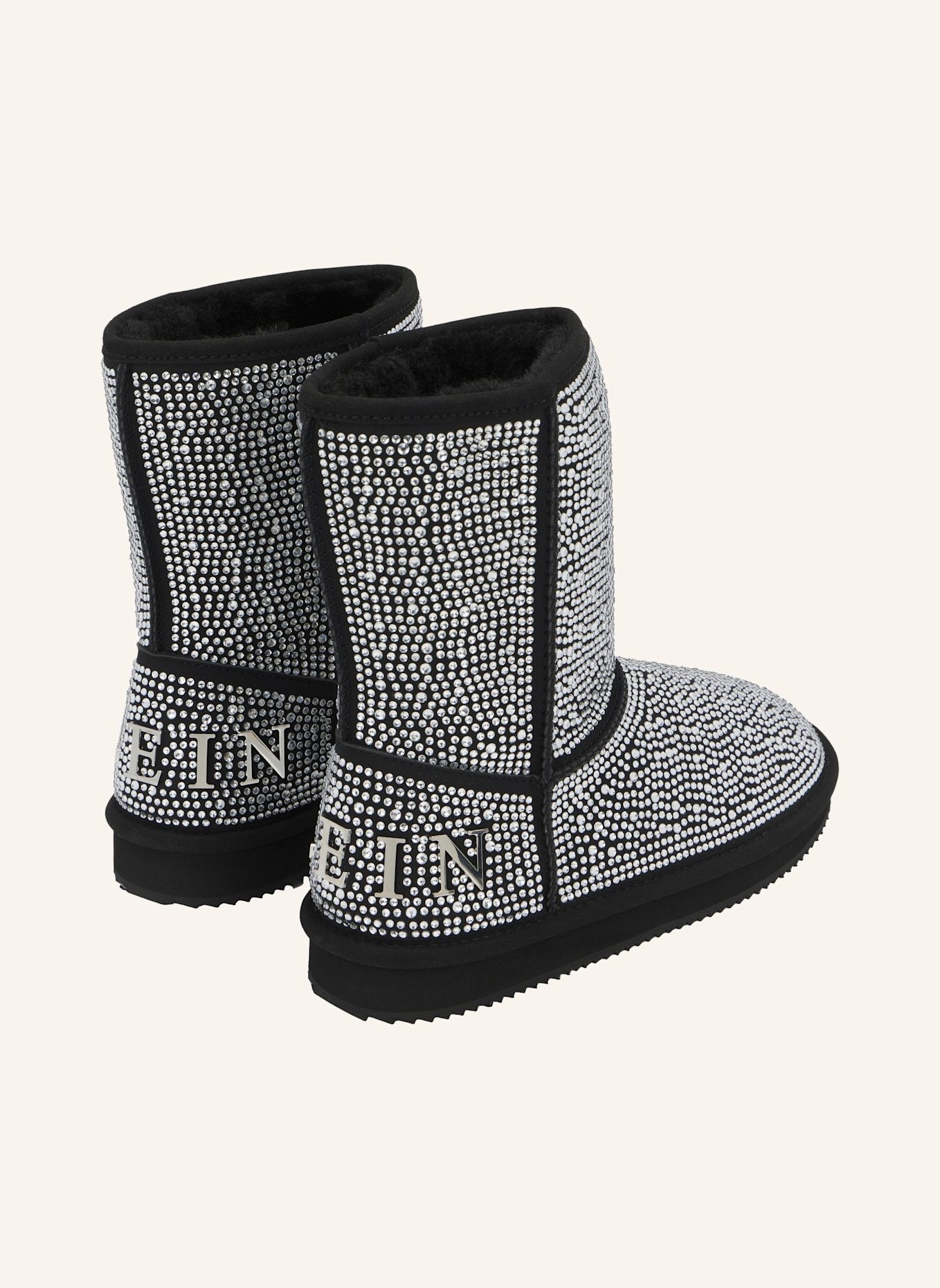 PHILIPP PLEIN Flache Stiefel mit mittelhohem Schaft: SILBER