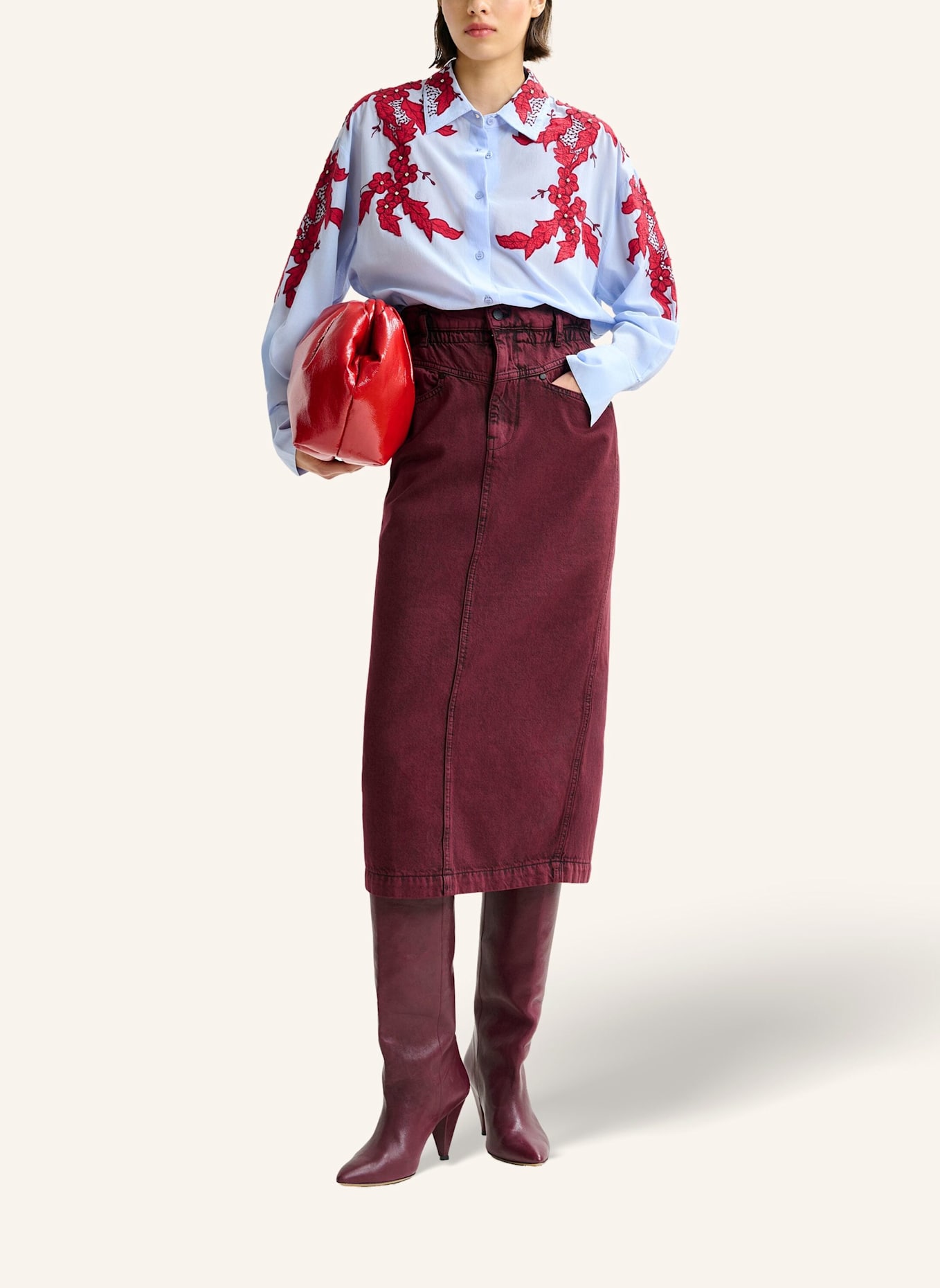 ESSENTIEL ANTWERP Bleistiftrock INCLUSIVE: DUNKELROT