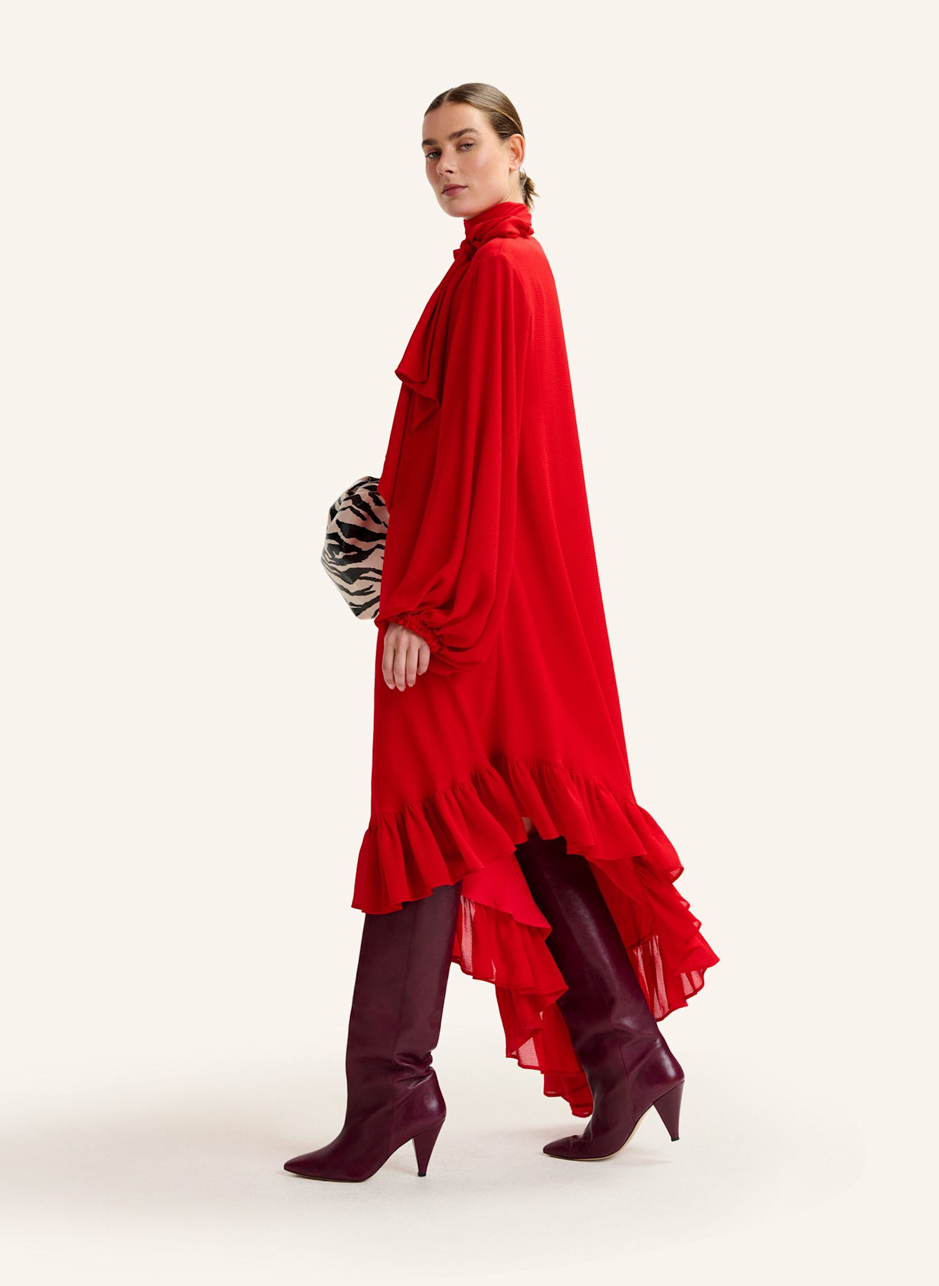 ESSENTIEL ANTWERP Kleid IFLOWER mit Rüschen: ROT