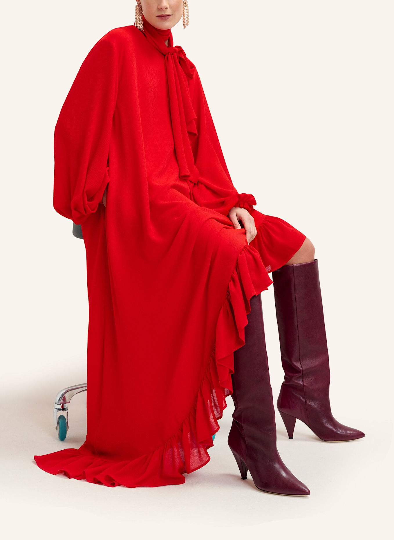 ESSENTIEL ANTWERP Kleid IFLOWER mit Rüschen: ROT