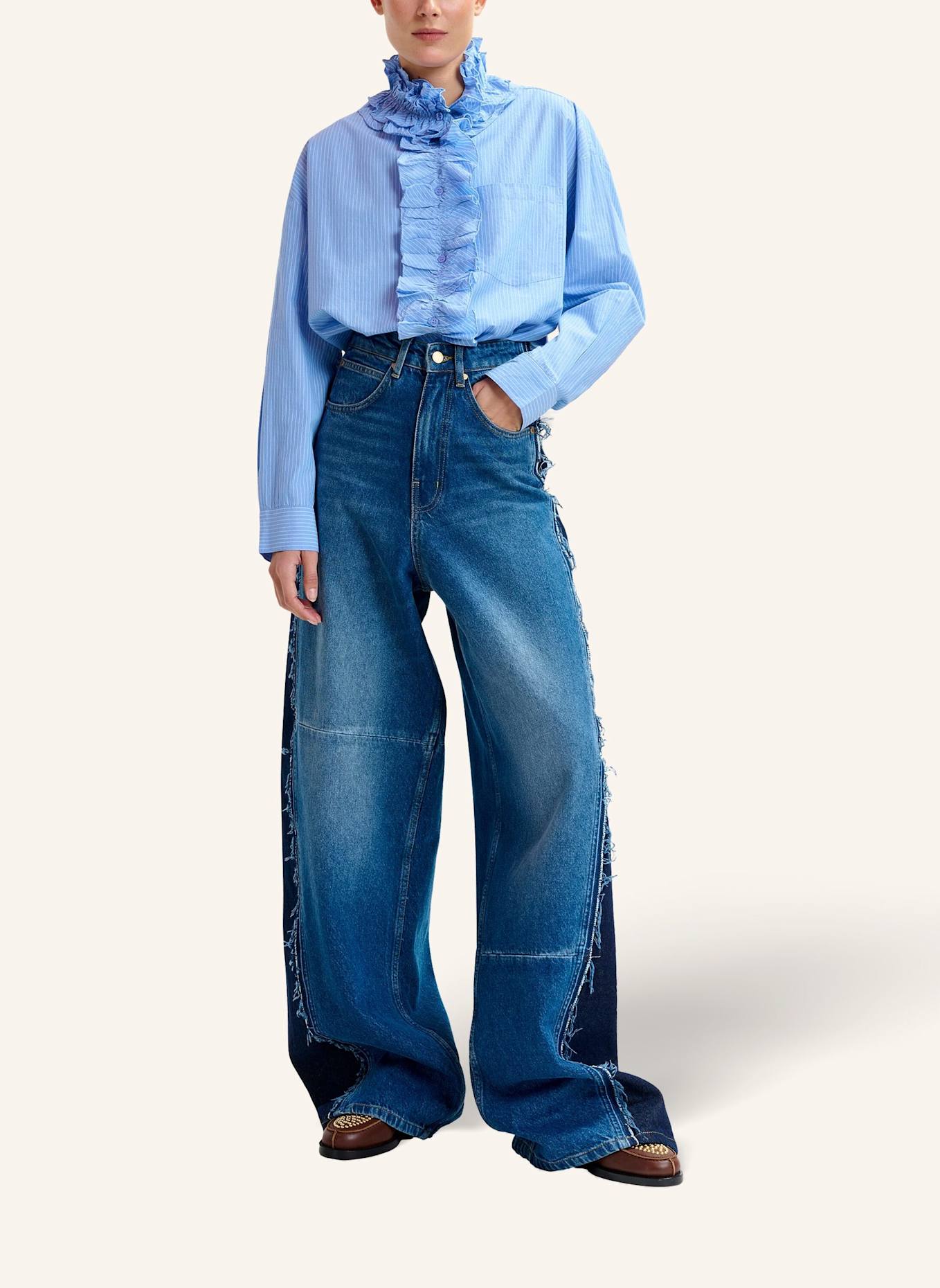 ESSENTIEL ANTWERP Hemd IPOJUCA: BLAU/ WEISS