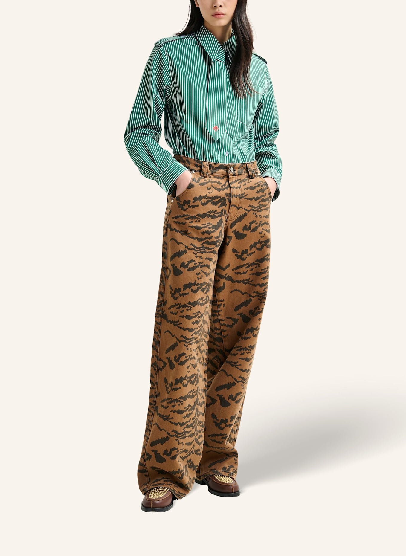 ESSENTIEL ANTWERP Hemd IGOLD: GRÜN/ WEISS