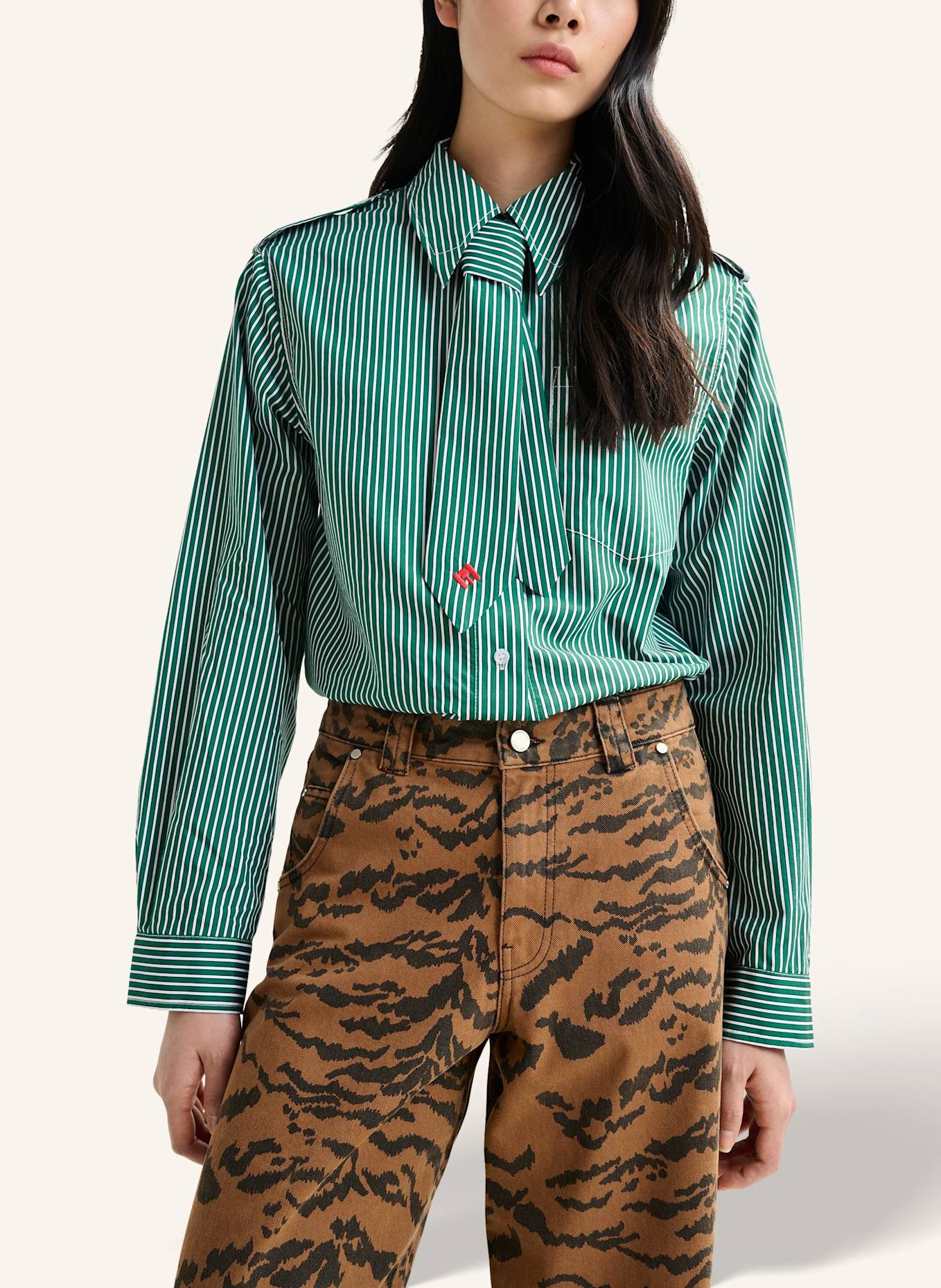 ESSENTIEL ANTWERP Hemd IGOLD: GRÜN/ WEISS