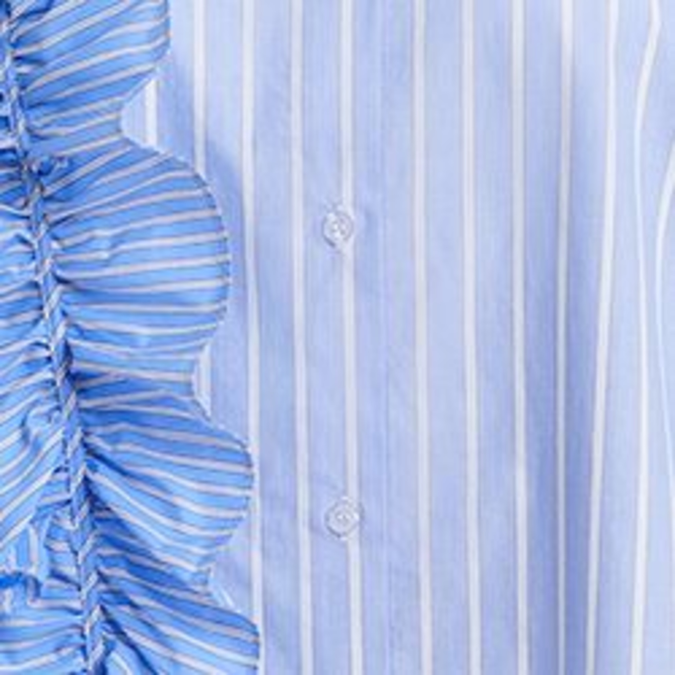 ESSENTIEL ANTWERP Hemdbluse IBODY mit Rüschen: BLAU/ WEISS