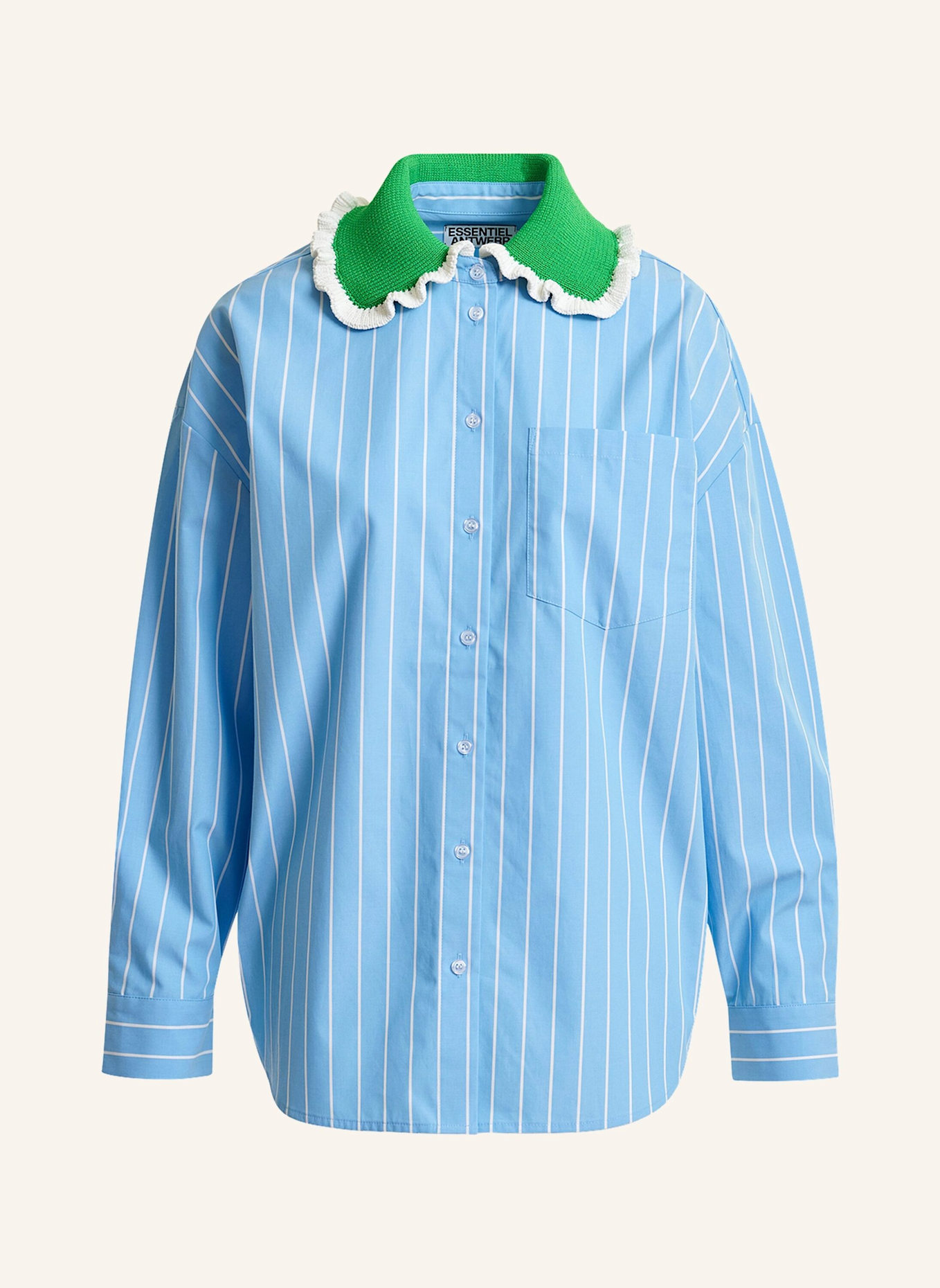 ESSENTIEL ANTWERP Hemd JOYFUL: GRÜN/ BLAU/ WEISS