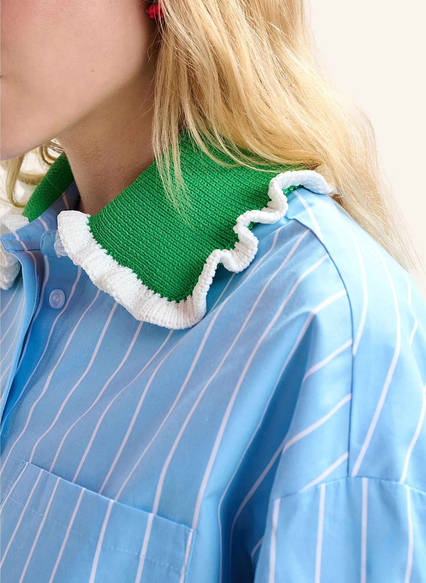 ESSENTIEL ANTWERP Hemd JOYFUL: GRÜN/ BLAU/ WEISS