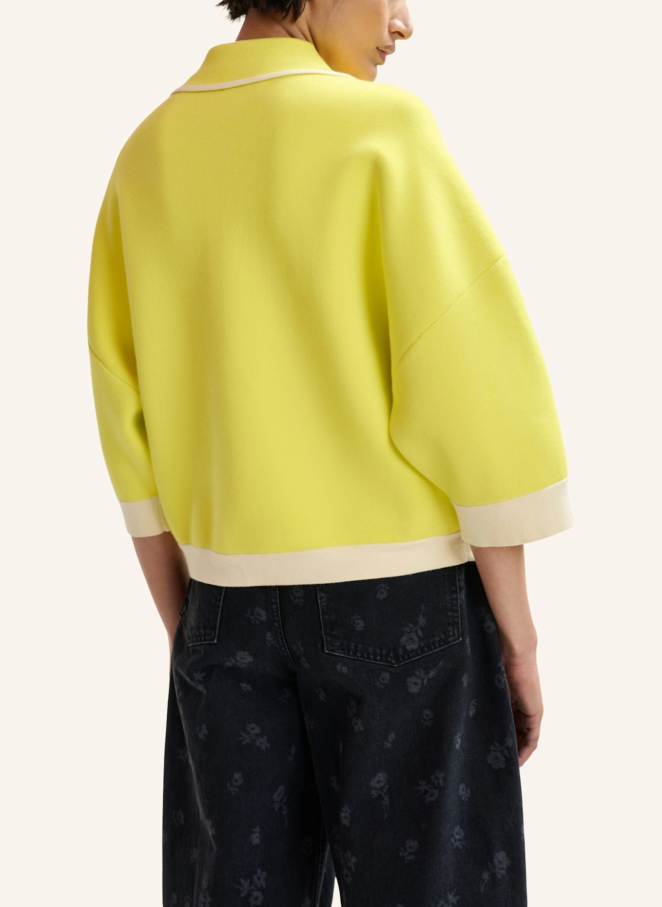 ESSENTIEL ANTWERP Strickjacke JUGLY: GELB/ WEISS