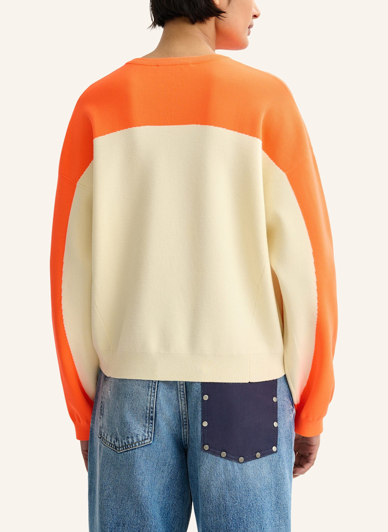 ESSENTIEL ANTWERP Pullover JOTO: ORANGE/ WEISS