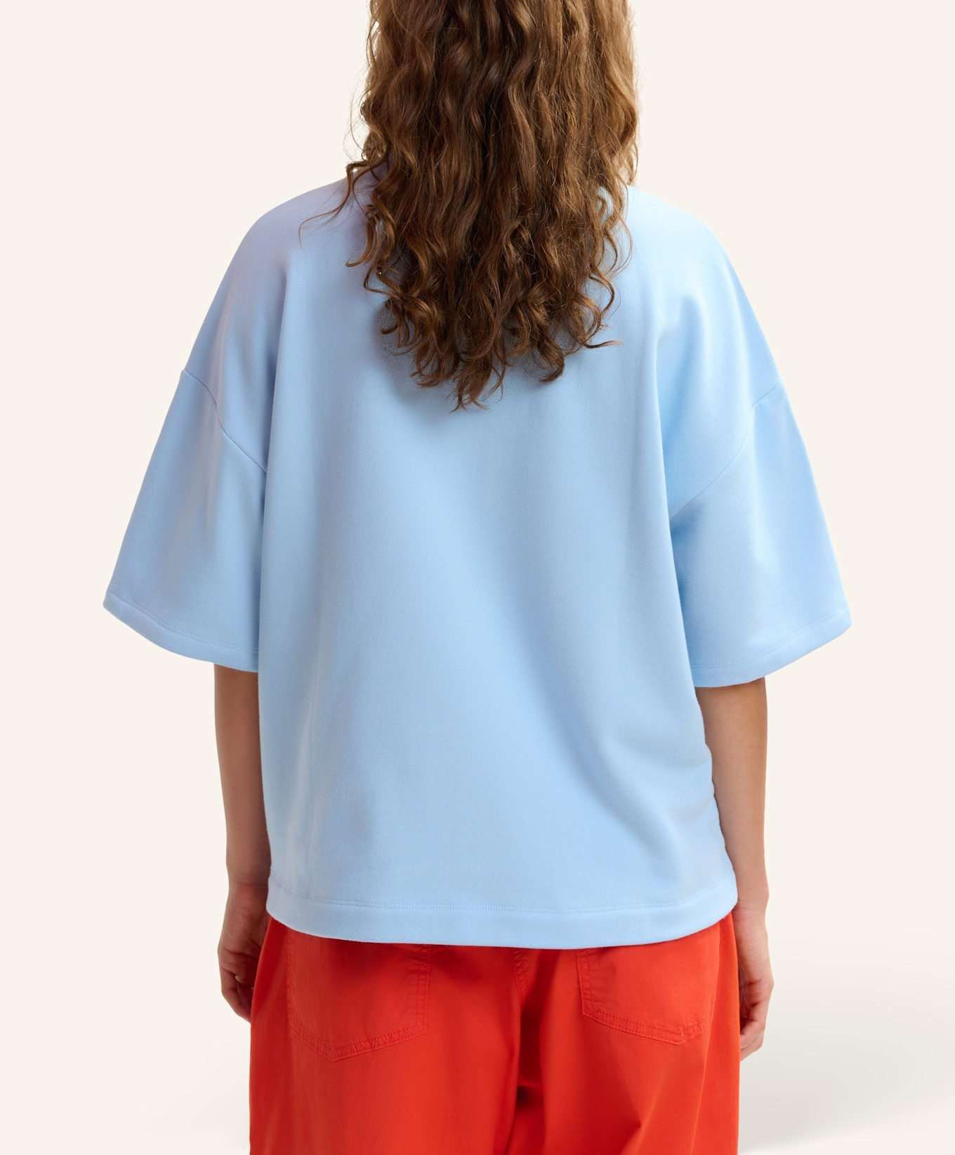 ESSENTIEL ANTWERP Sweatshirt JISTA: ORANGE/ HELLBLAU