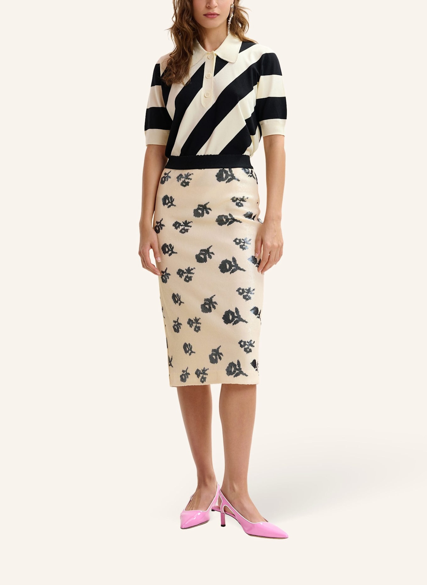 ESSENTIEL ANTWERP Strickpolo JORAM: SCHWARZ/ WEISS