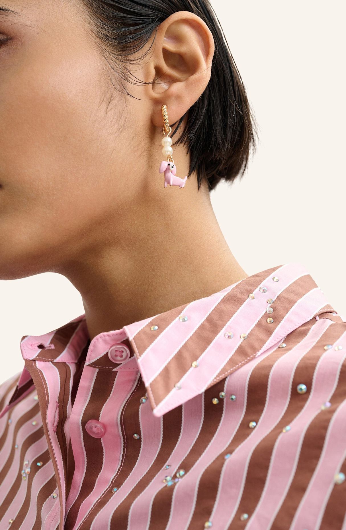 ESSENTIEL ANTWERP Ohrringe JEROD: GRÜN/ ROSA/ GOLD