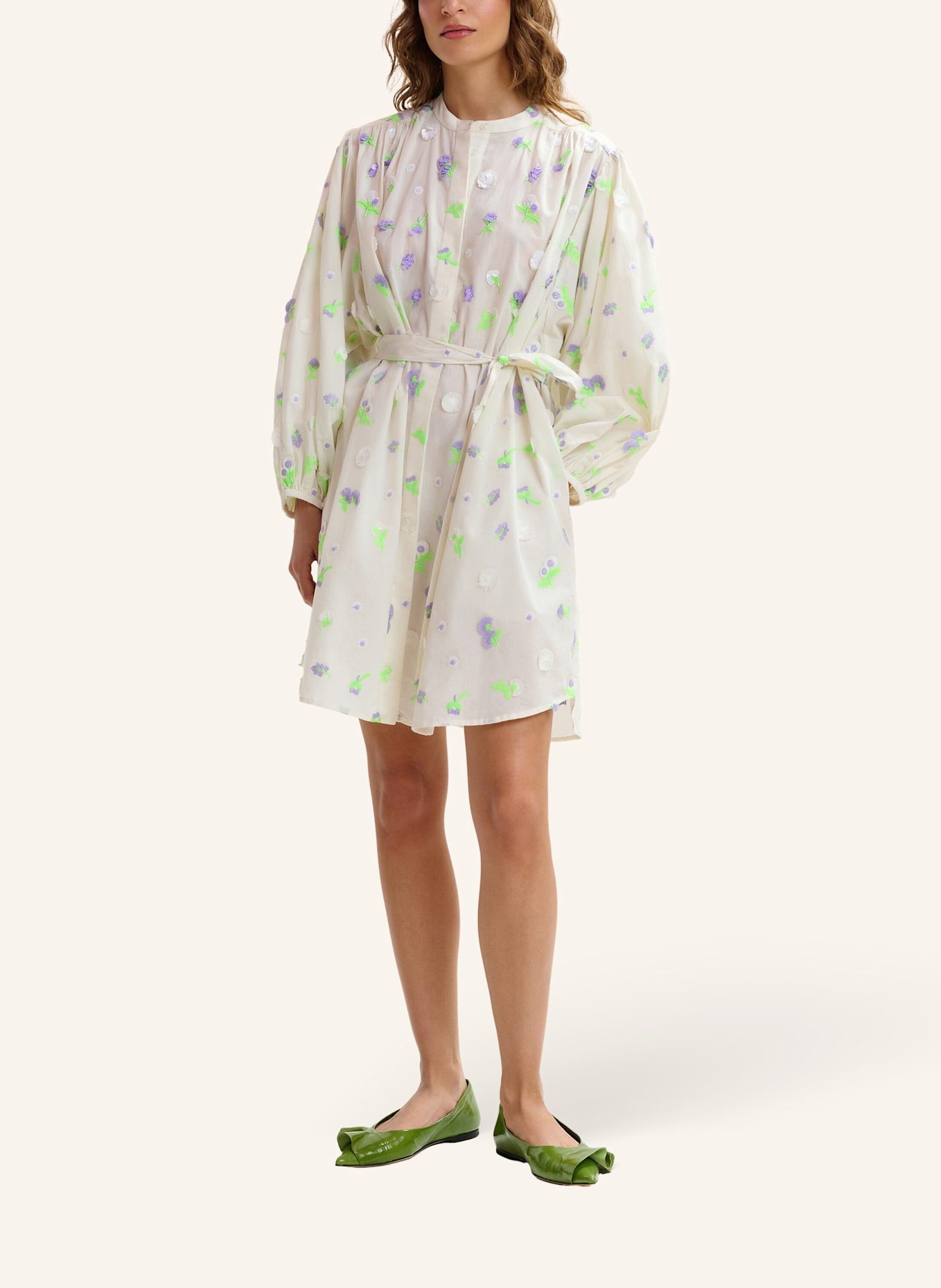 ESSENTIEL ANTWERP Kleid JALEN: GRÜN/ WEISS