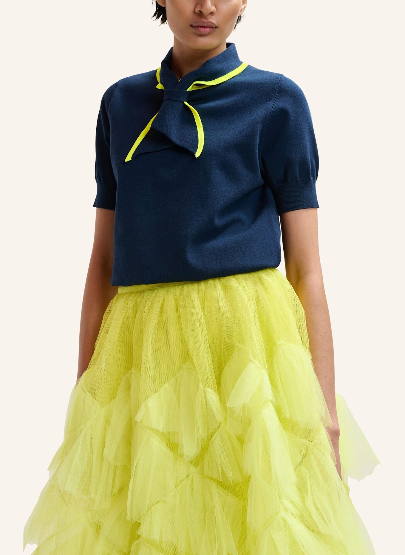 ESSENTIEL ANTWERP Strickshirt JONDA: BLAU/ GELB