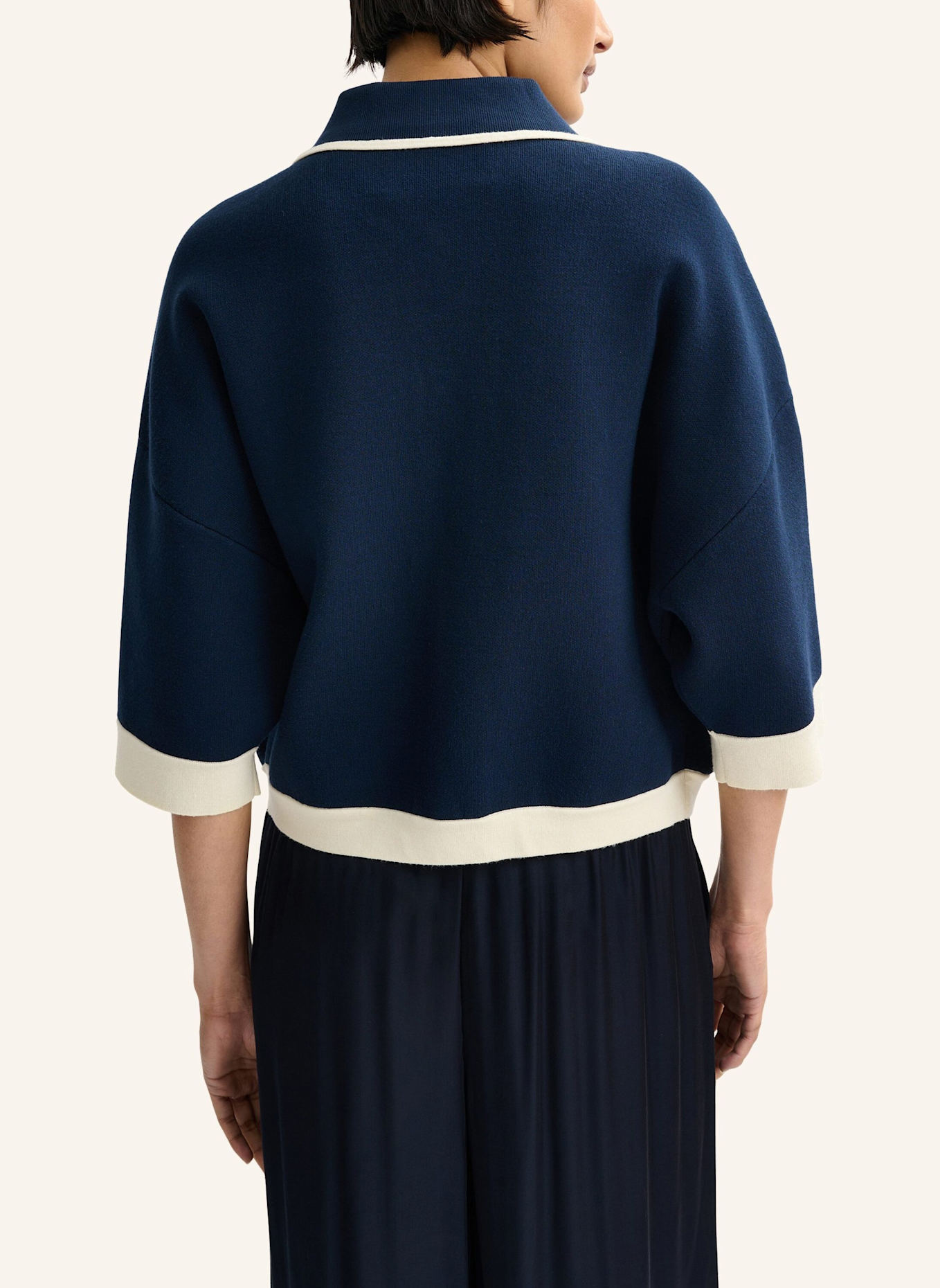 ESSENTIEL ANTWERP Strickjacke JUGLY: BLAU/ WEISS