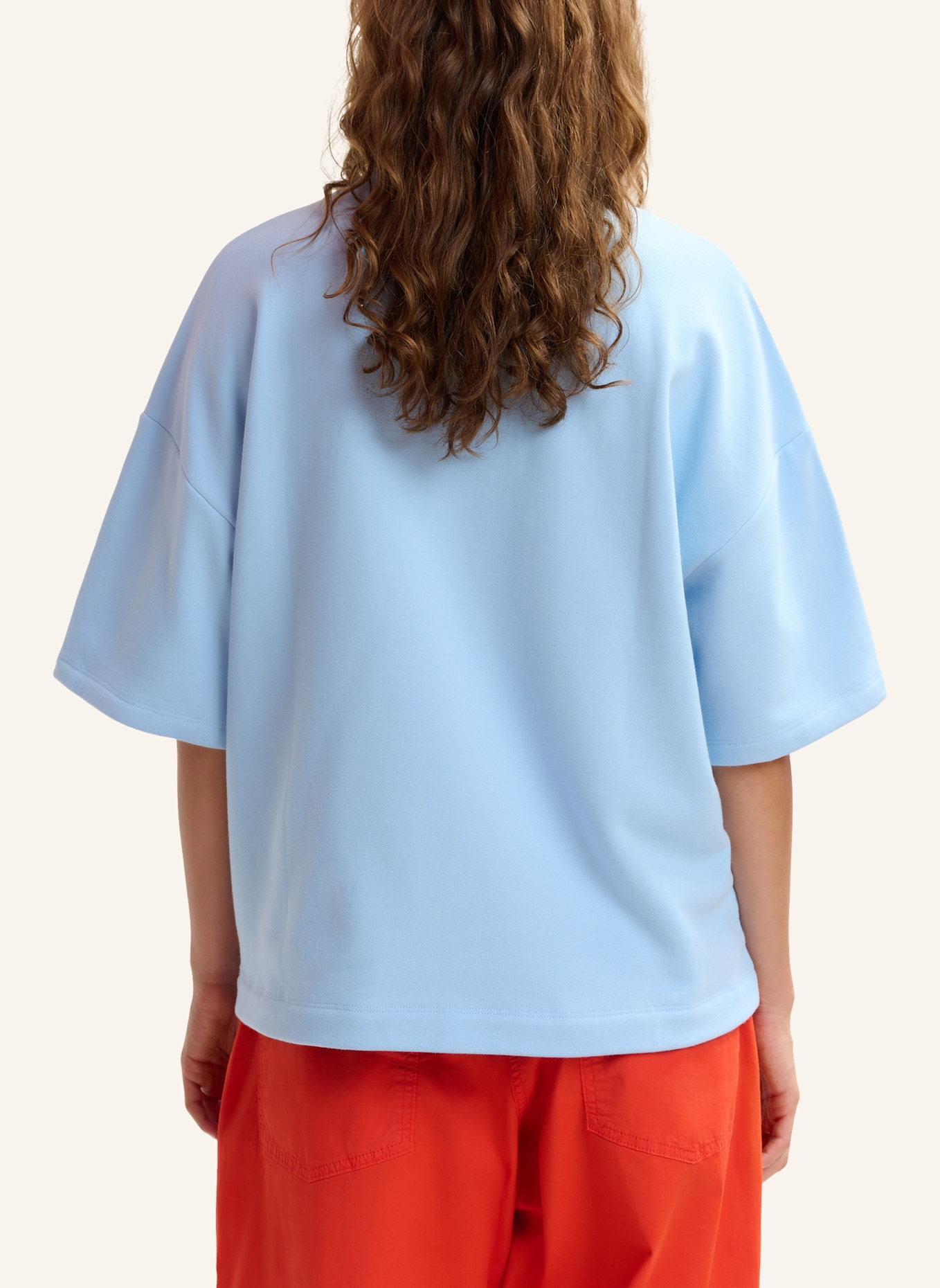 ESSENTIEL ANTWERP Sweatshirt JISTA: ORANGE/ HELLBLAU