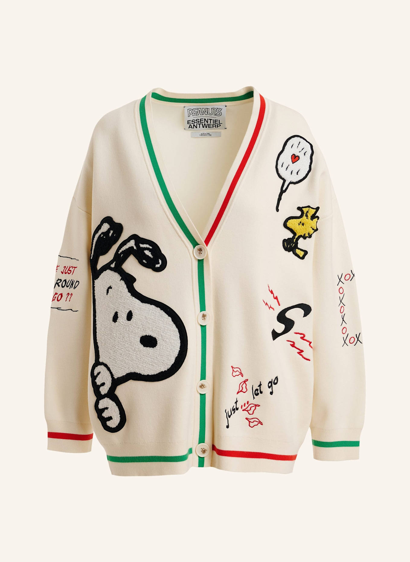 ESSENTIEL ANTWERP Strickjacke JASEBALL: CREME/ WEISS