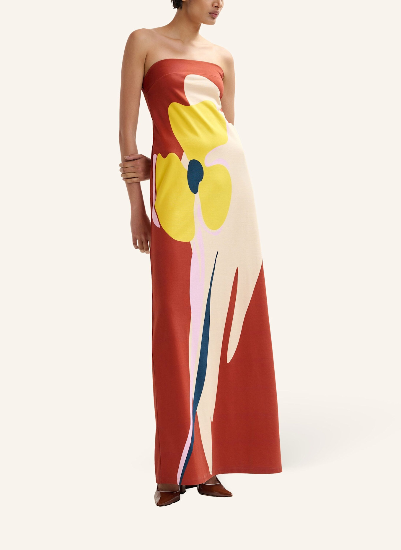 ESSENTIEL ANTWERP Kleid JANNICK: GELB/ CREME/ BRAUN
