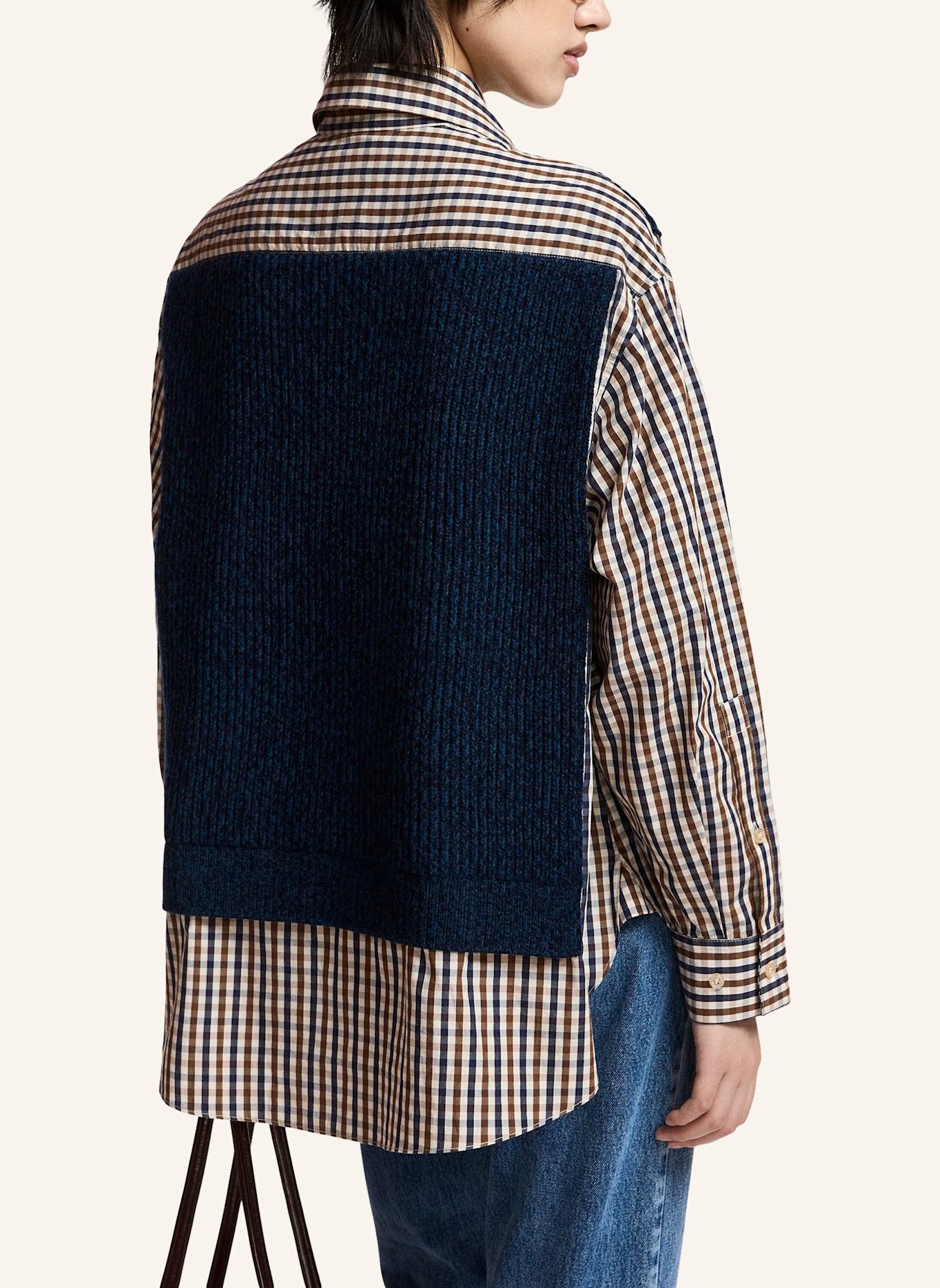 ESSENTIEL ANTWERP Hemd KUTE: BLAU/ WEISS/ BRAUN