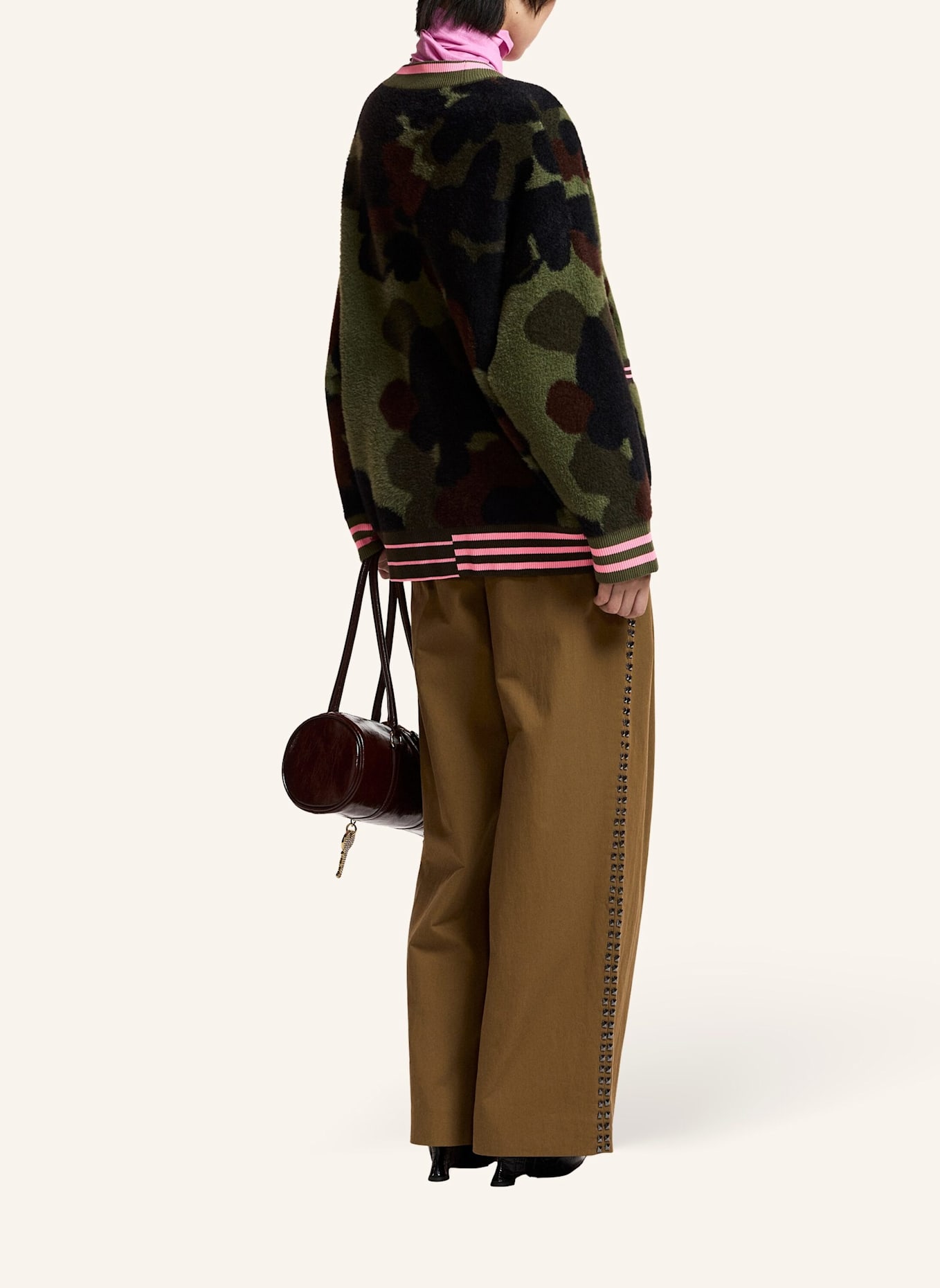 ESSENTIEL ANTWERP Strickjacke KAMOO: ROSA/ BRAUN/ KHAKI