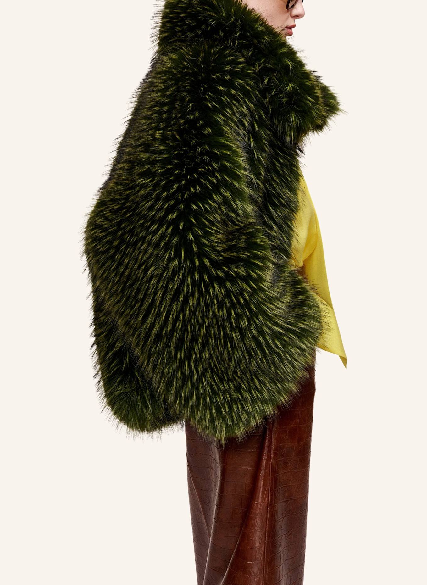 ESSENTIEL ANTWERP Kunstfell-Jacke KASTANJE: GRÜN