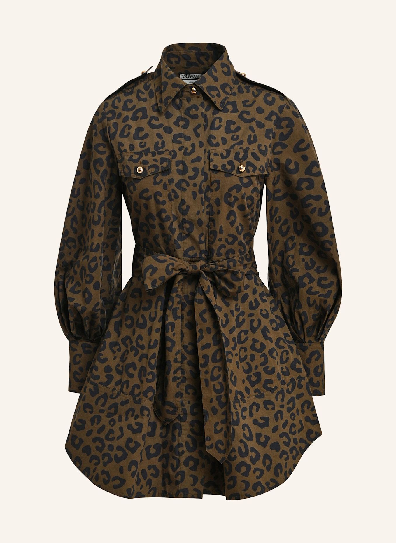 ESSENTIEL ANTWERP Kleid KETO: SCHWARZ / KHAKI