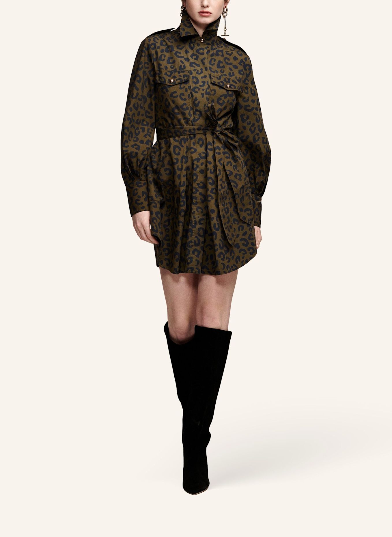 ESSENTIEL ANTWERP Kleid KETO: SCHWARZ / KHAKI