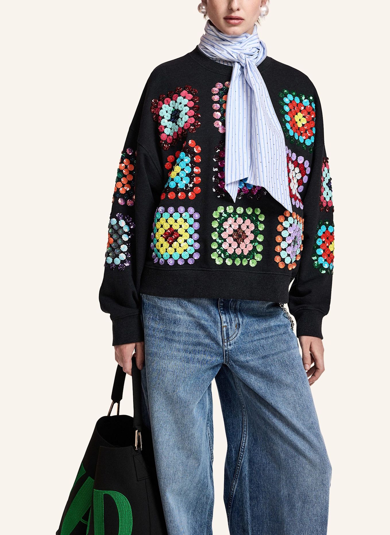 ESSENTIEL ANTWERP Sweatshirt KARNAVAL: SCHWARZ