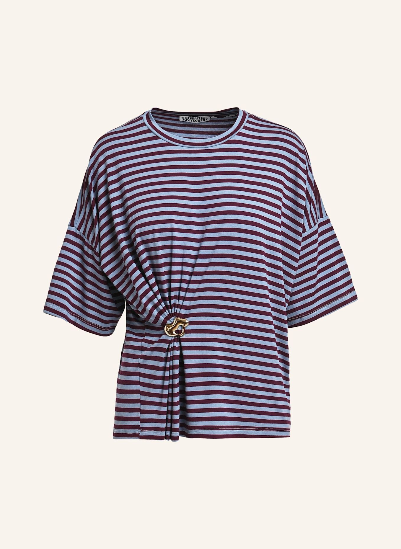 ESSENTIEL ANTWERP T-shirt KRISS: ROT / GOLD / HELLBLAU