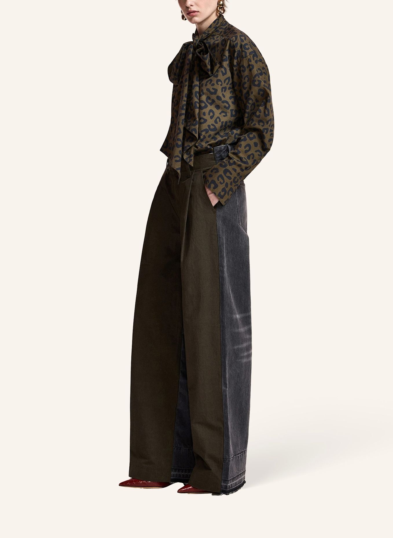 ESSENTIEL ANTWERP Hose KRISP: SCHWARZ / KHAKI