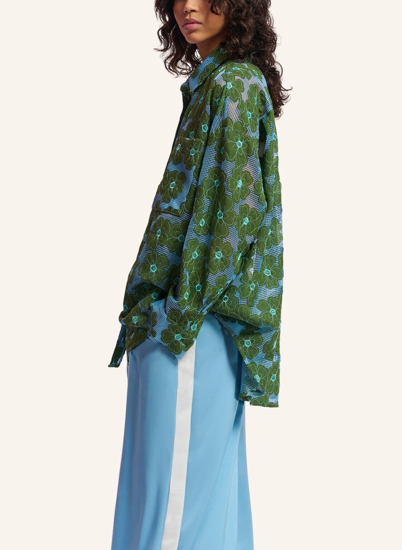ESSENTIEL ANTWERP Bluse FESTIVITY, Farbe: BLAU/ GRÜN (Bild 3)