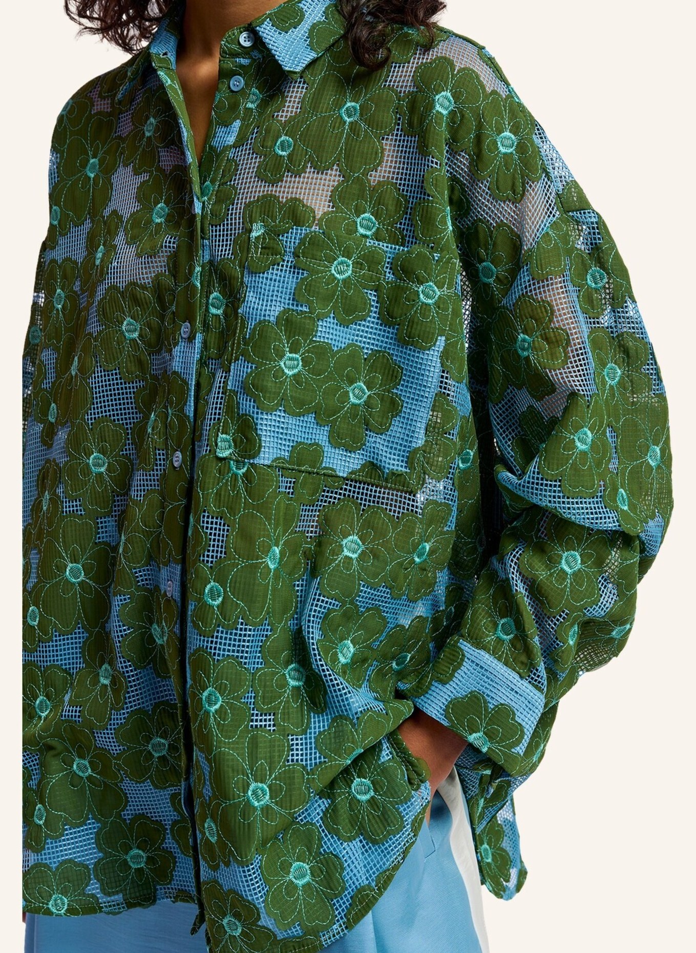 ESSENTIEL ANTWERP Bluse FESTIVITY, Farbe: BLAU/ GRÜN (Bild 4)