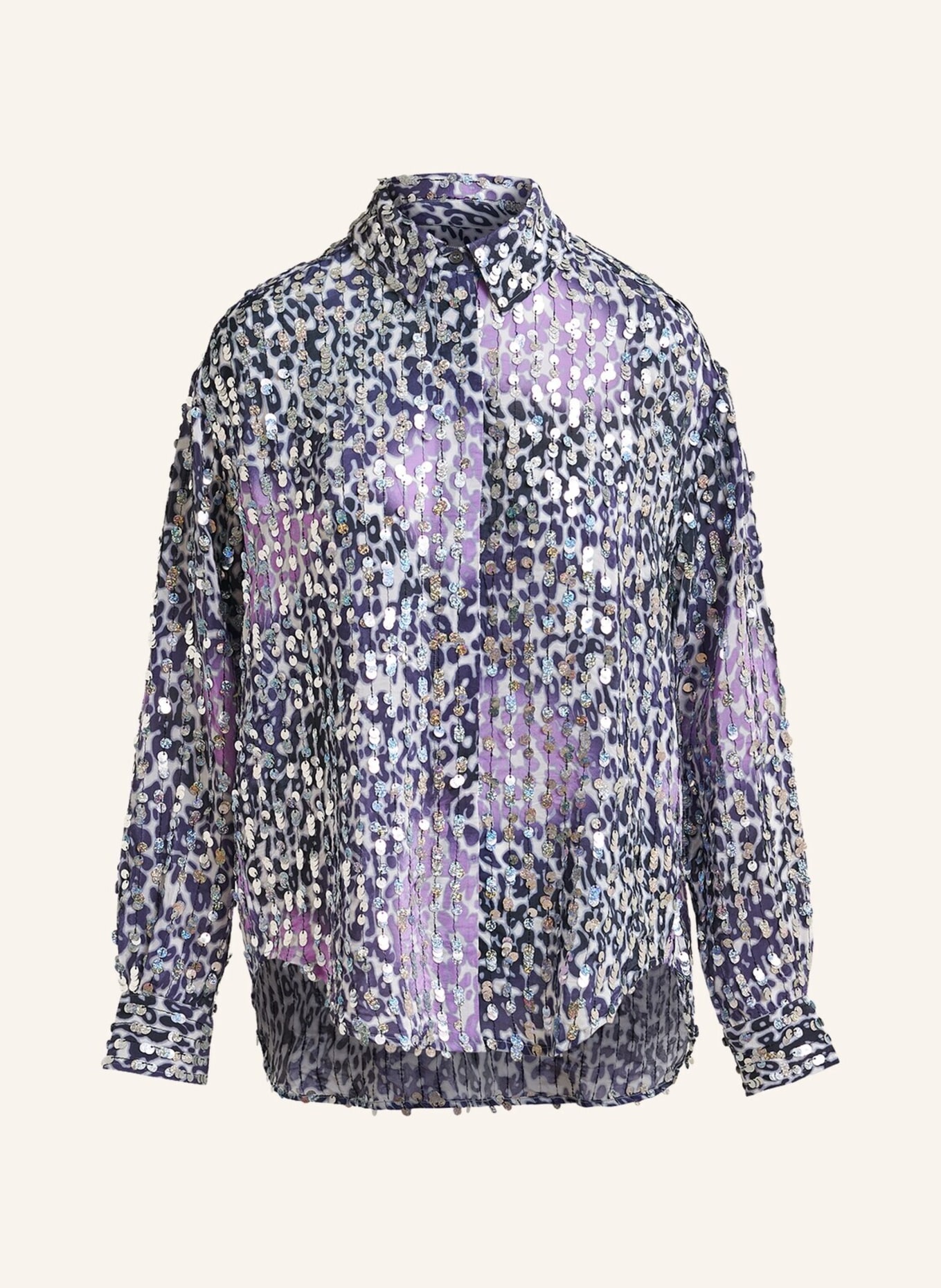 ESSENTIEL ANTWERP Bluse GUNSHOT, Farbe: ECRU/ LILA/ DUNKELLILA (Bild 1)