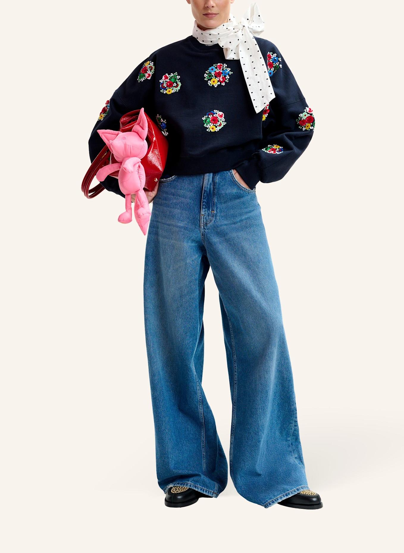 ESSENTIEL ANTWERP Sweatshirt ITRO mit Pailletten und Schmuckperlen: BLAU