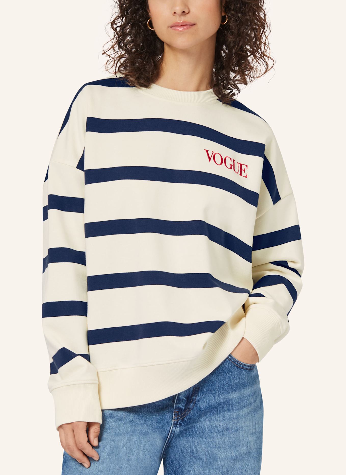 VOGUE COLLECTION Sweatshirt, Farbe: BLAU/ BEIGE (Bild 3)