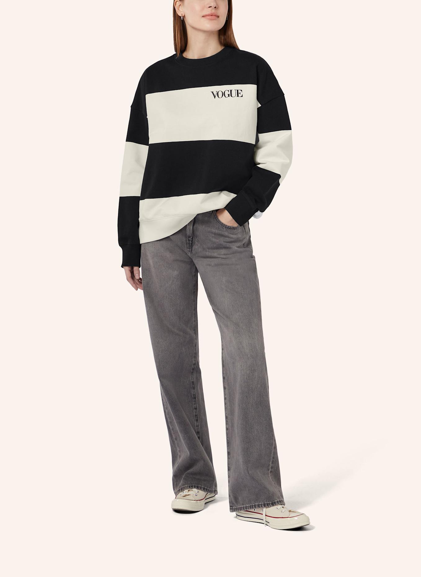 VOGUE COLLECTION Sweatshirt: SCHWARZ/ BEIGE