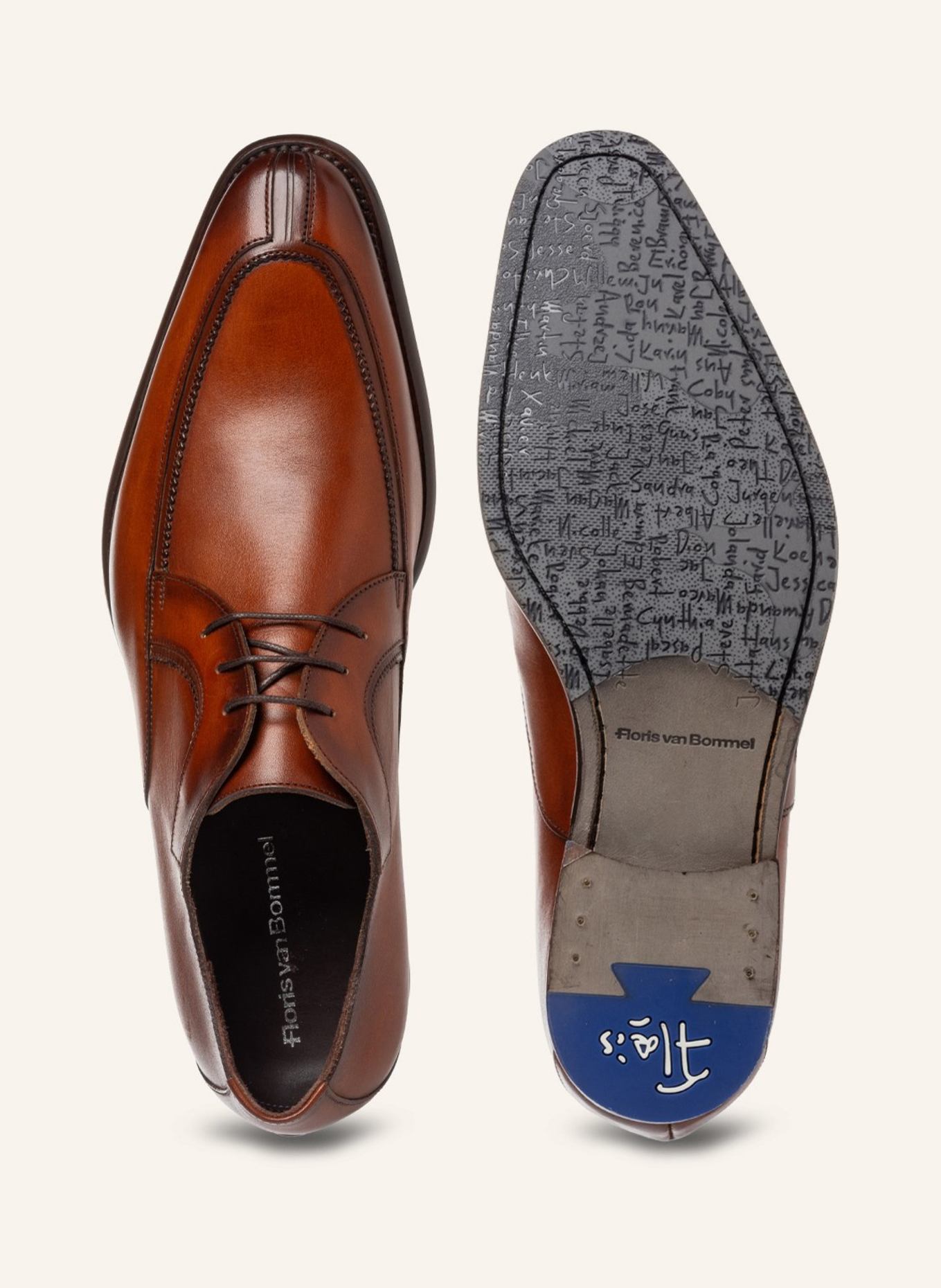 Floris van Bommel Schnürschuh DE STIJLER 43: COGNAC