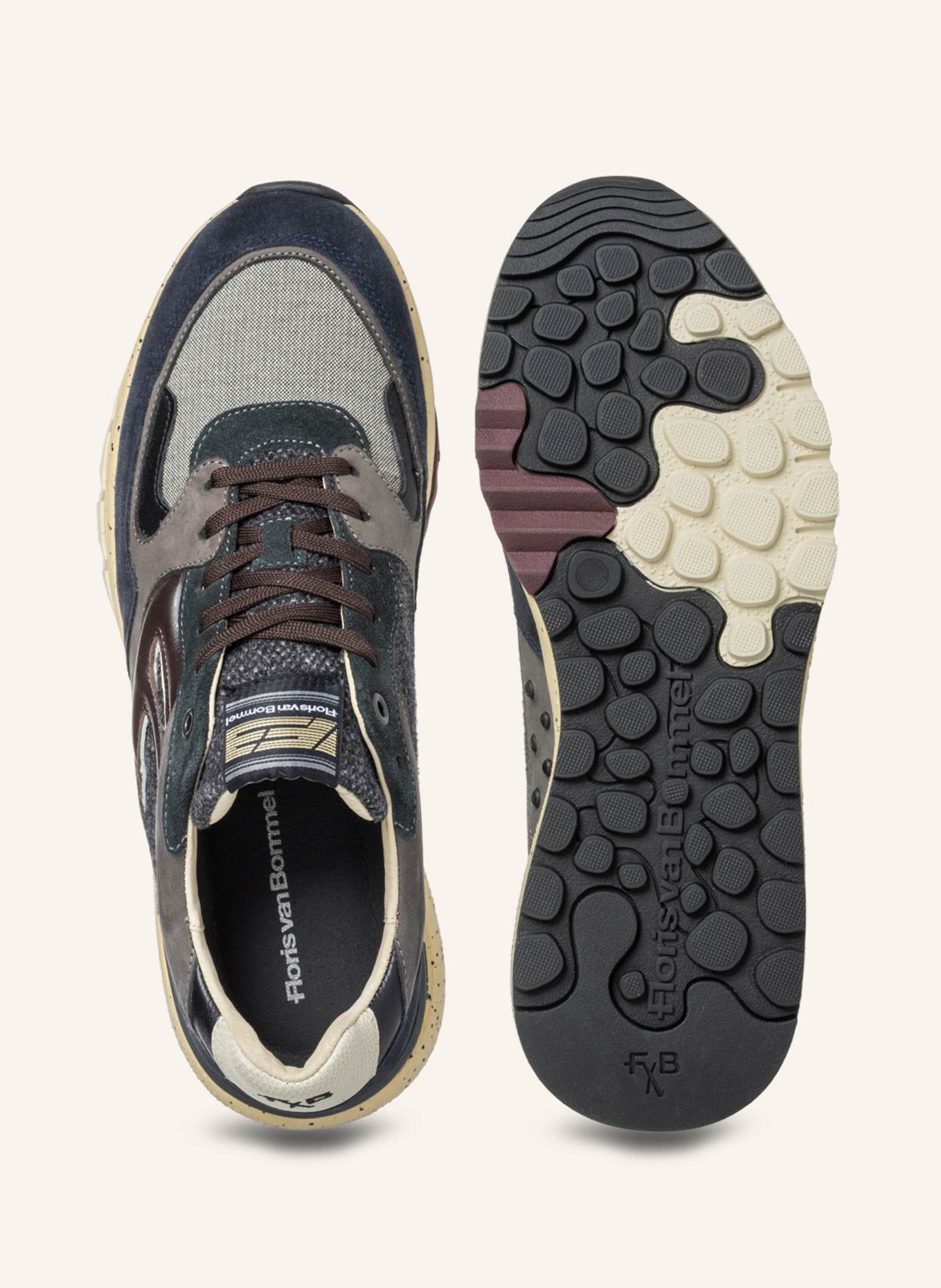 Floris van Bommel Sneaker DE TREENER 01: DUNKELGRAU