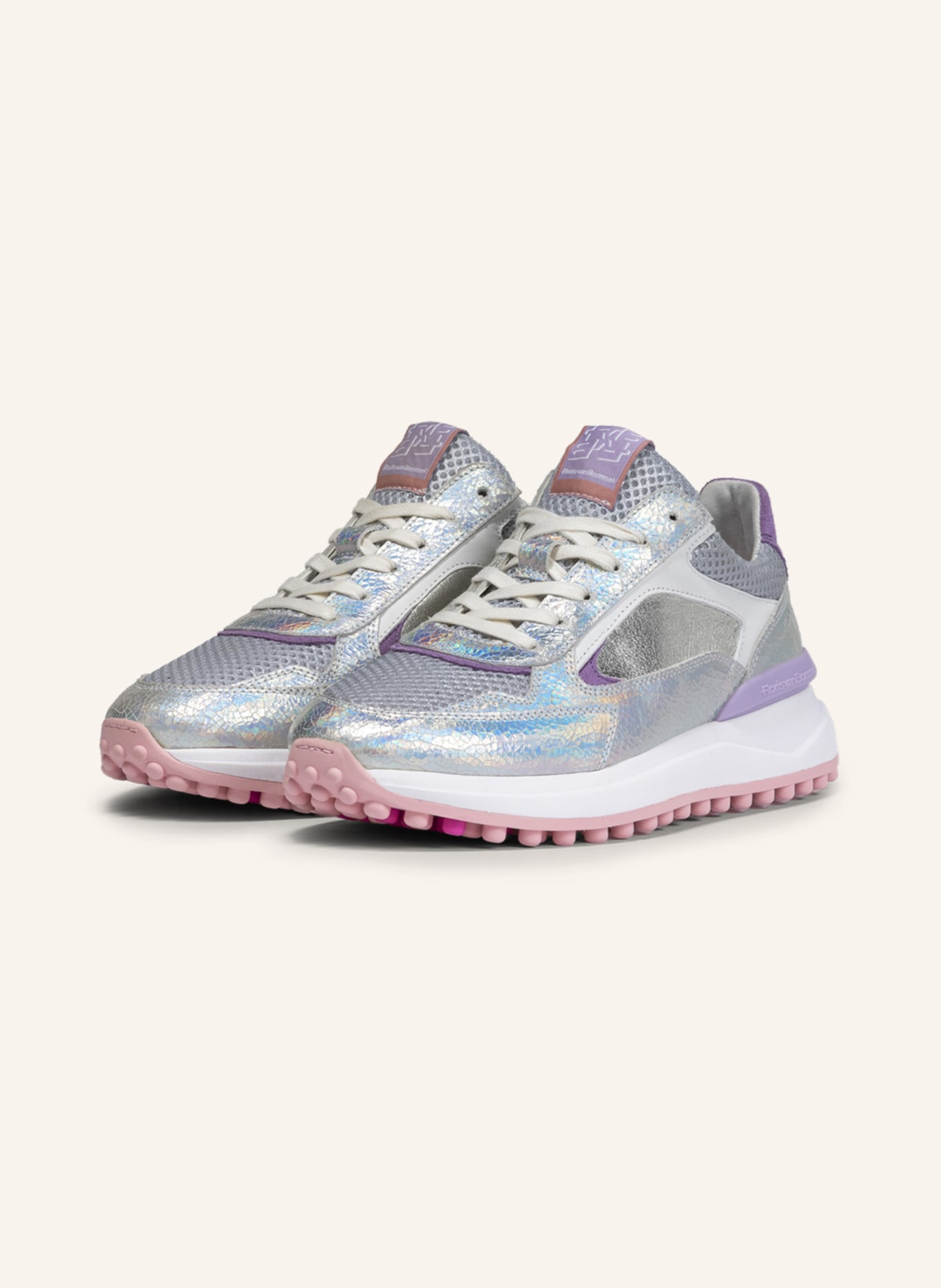 Floris van Bommel Sneaker NOPPI 19, Farbe: SILBER/ PINK (Bild 1)