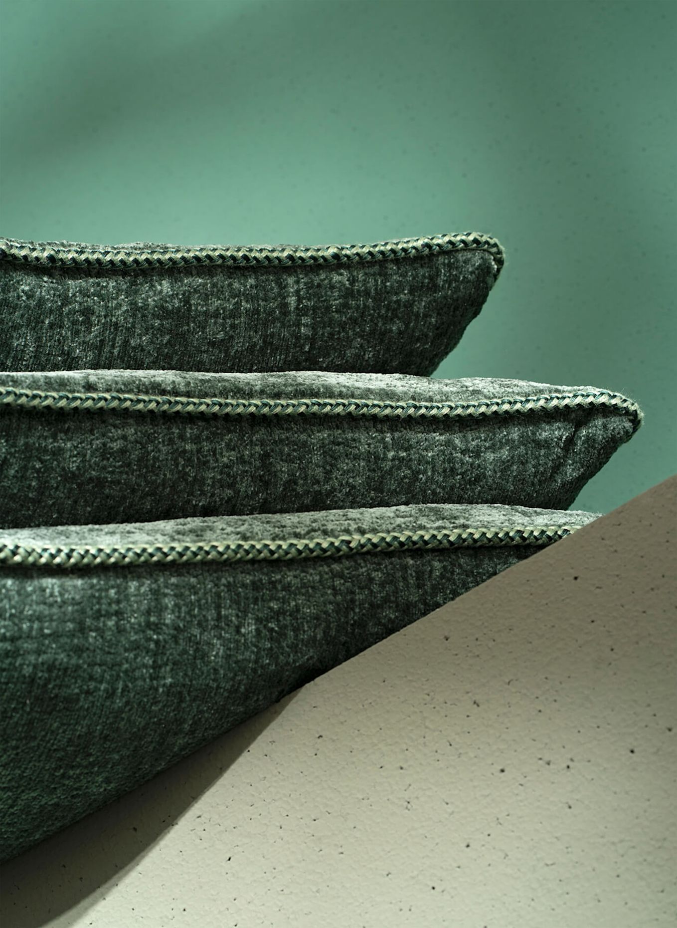 another mondaen Dekokissen FELDES MONOCHROM TEDDY: DUNKELGRÜN