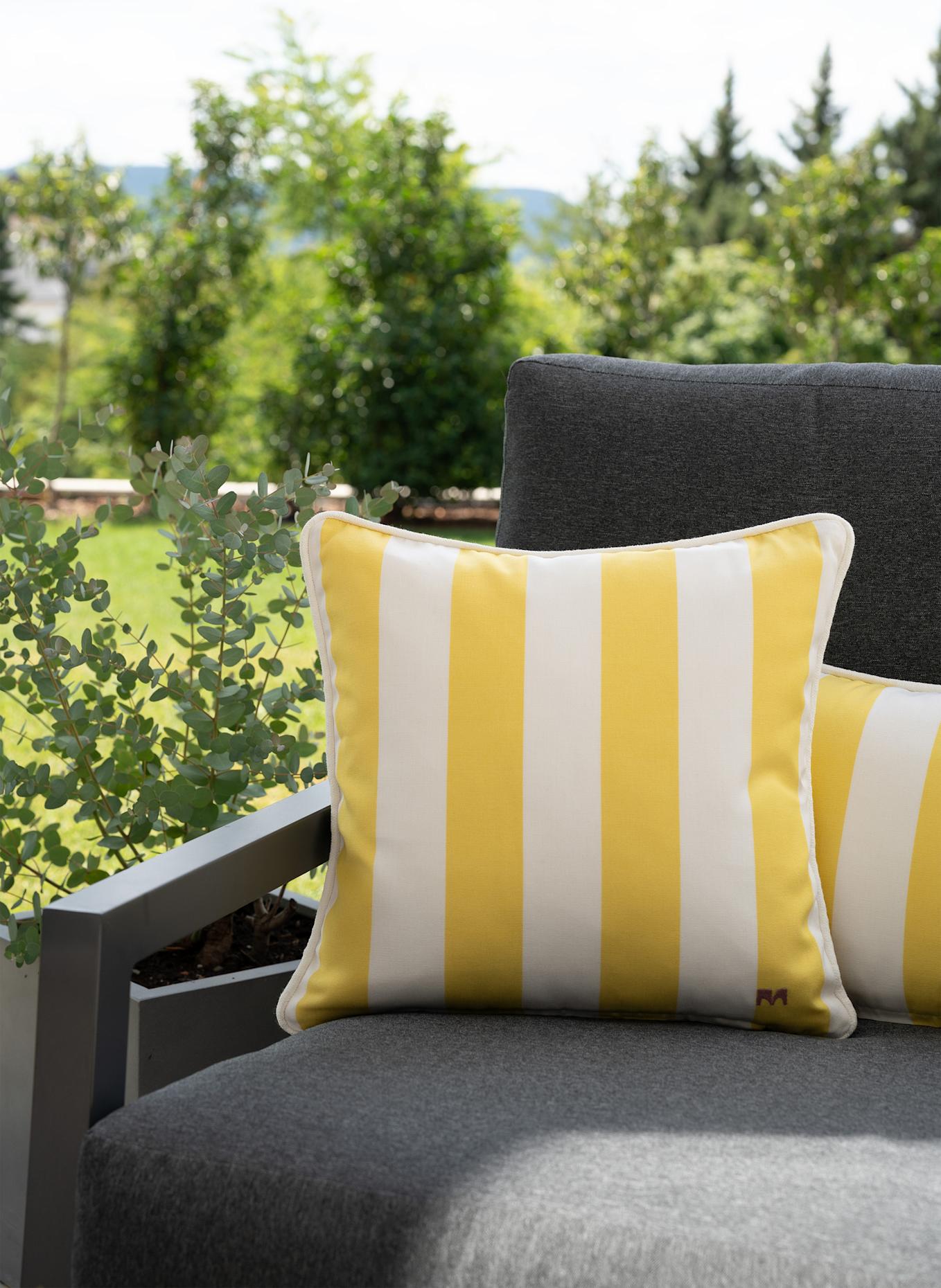 another mondaen Dekokissen WILLE OUTDOOR CLASSIC STREIFENKISSEN: GELB
