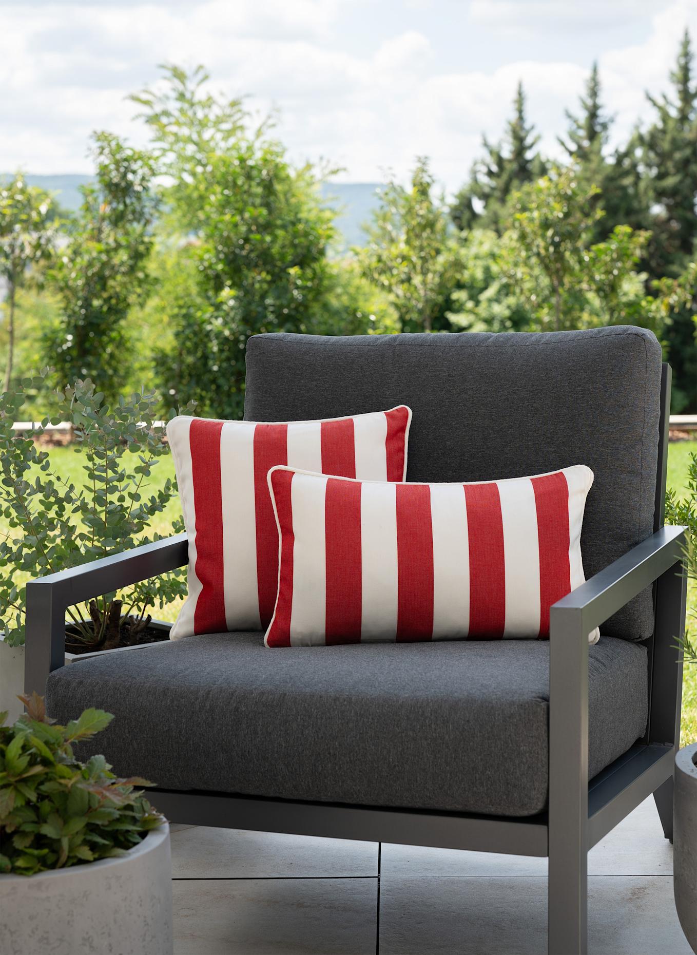 another mondaen Dekokissen ERICH OUTDOOR CLASSIC STREIFENKISSEN: ROT